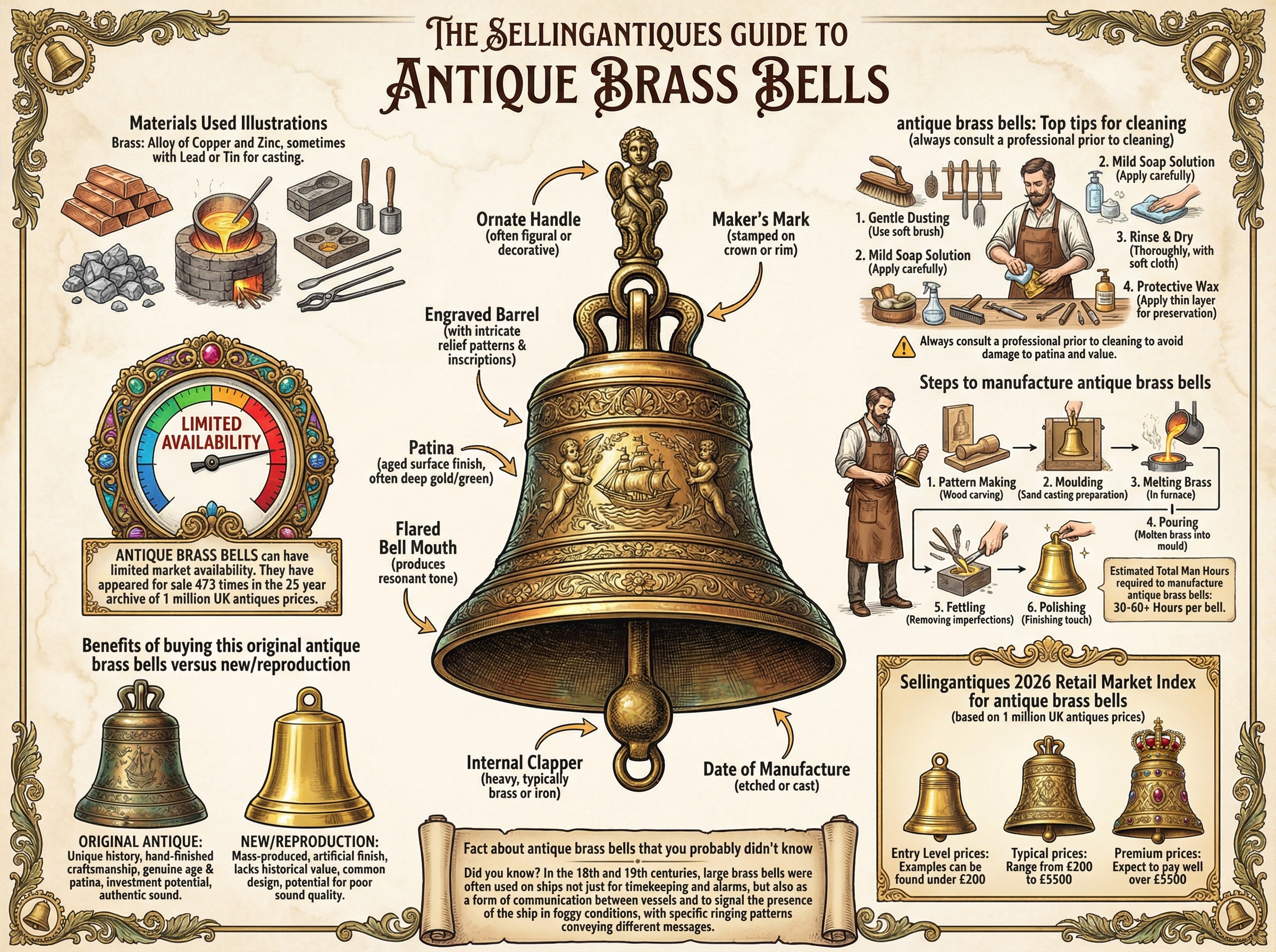 Antique Brass Bells Guide Infographic