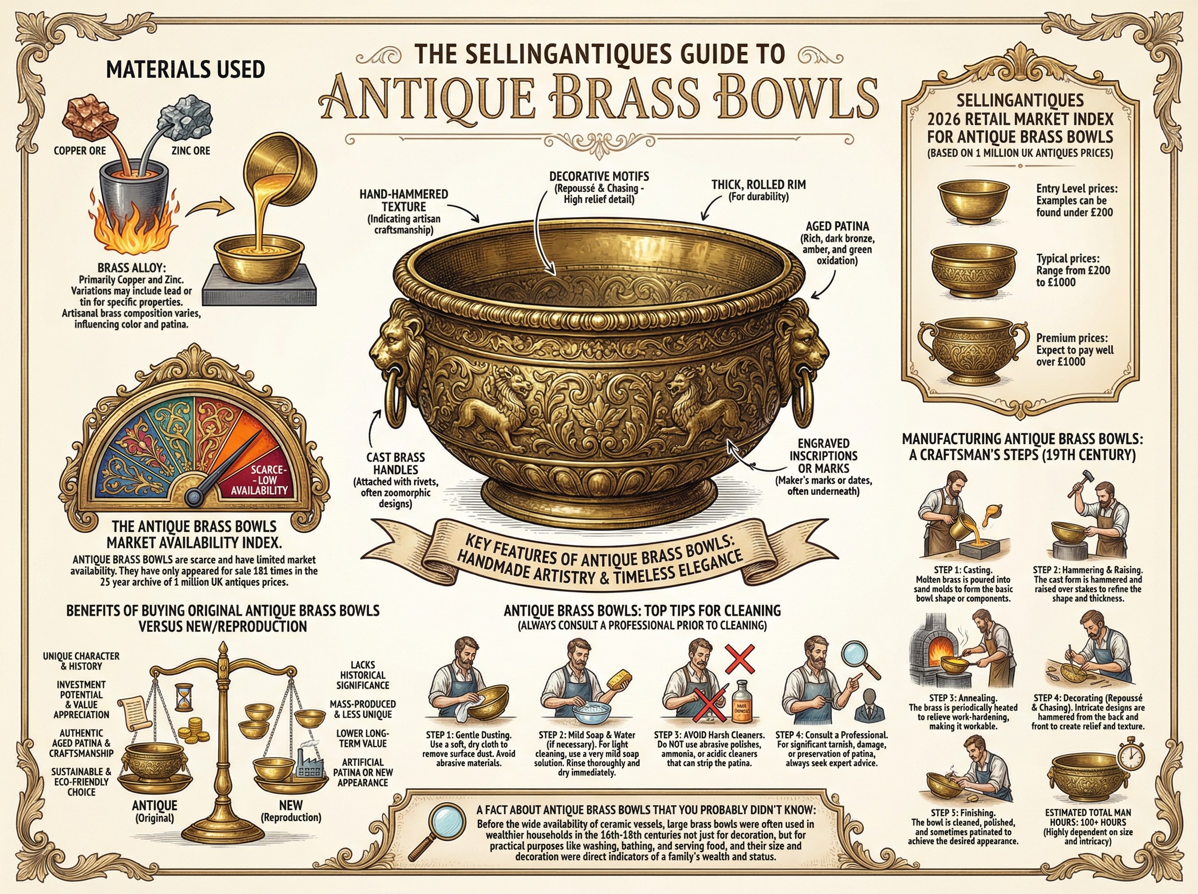 Antique Brass Bowls Guide Infographic