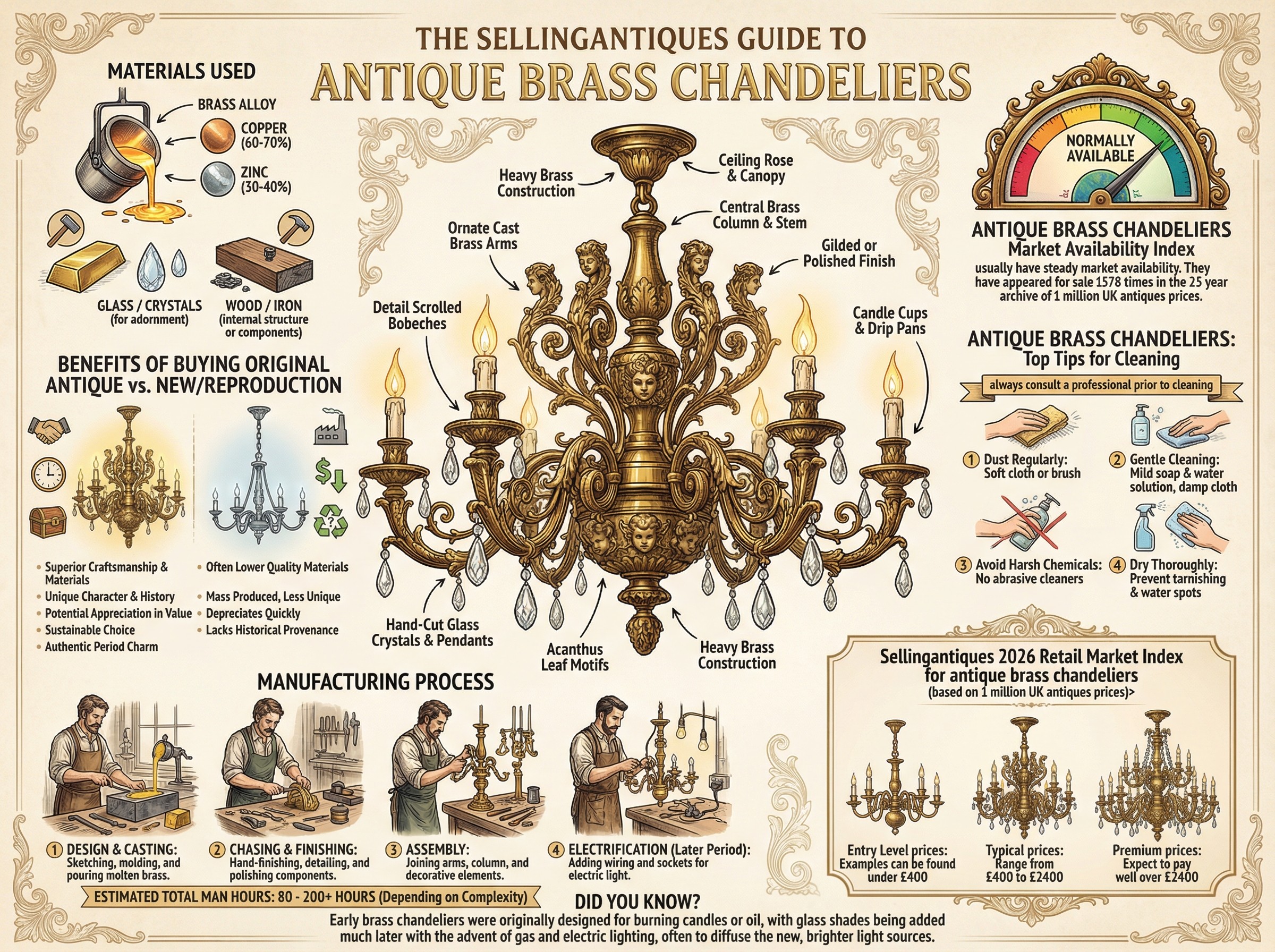 Antique Brass Chandeliers Guide Infographic
