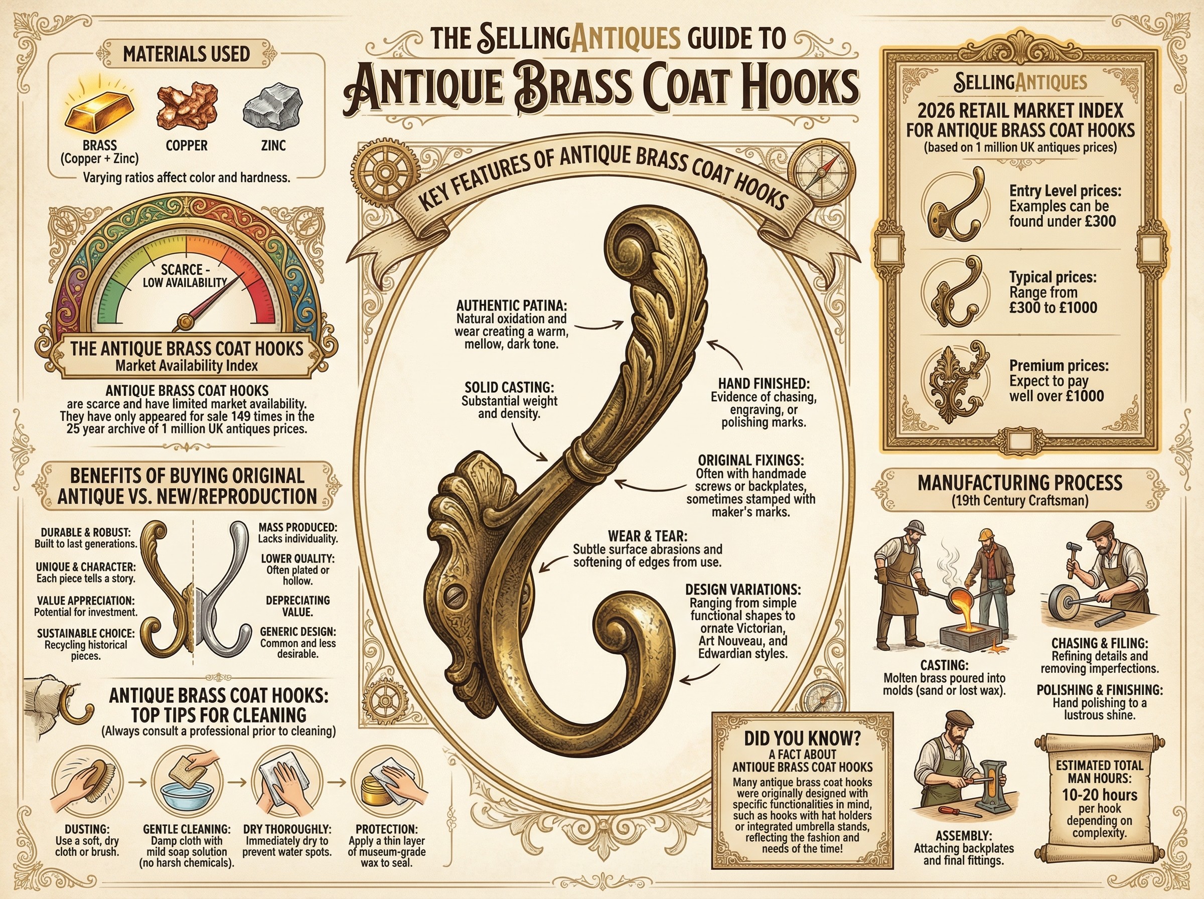 Antique Brass Coat Hooks Guide Infographic