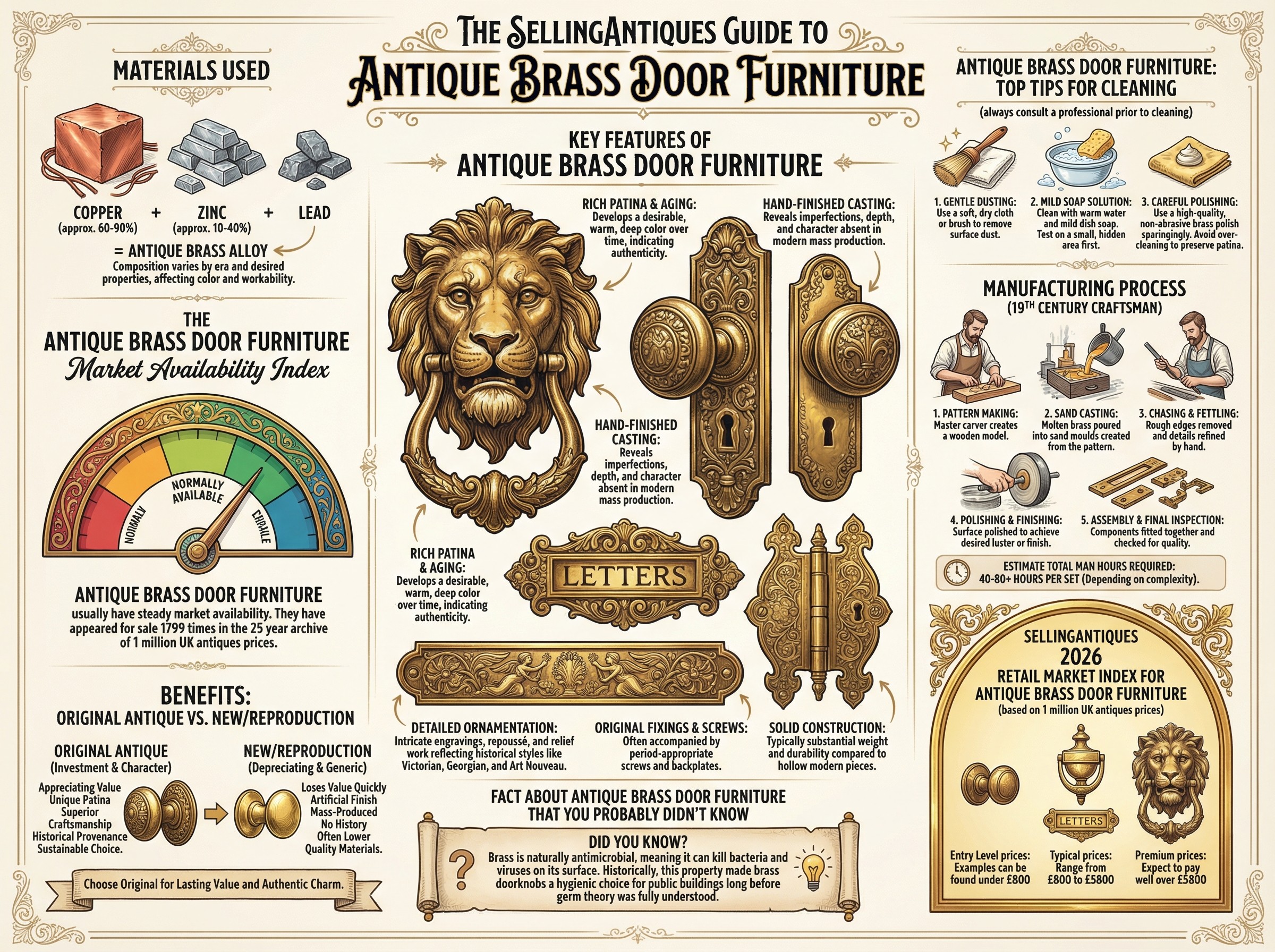 Antique Brass Door Furniture Guide Infographic