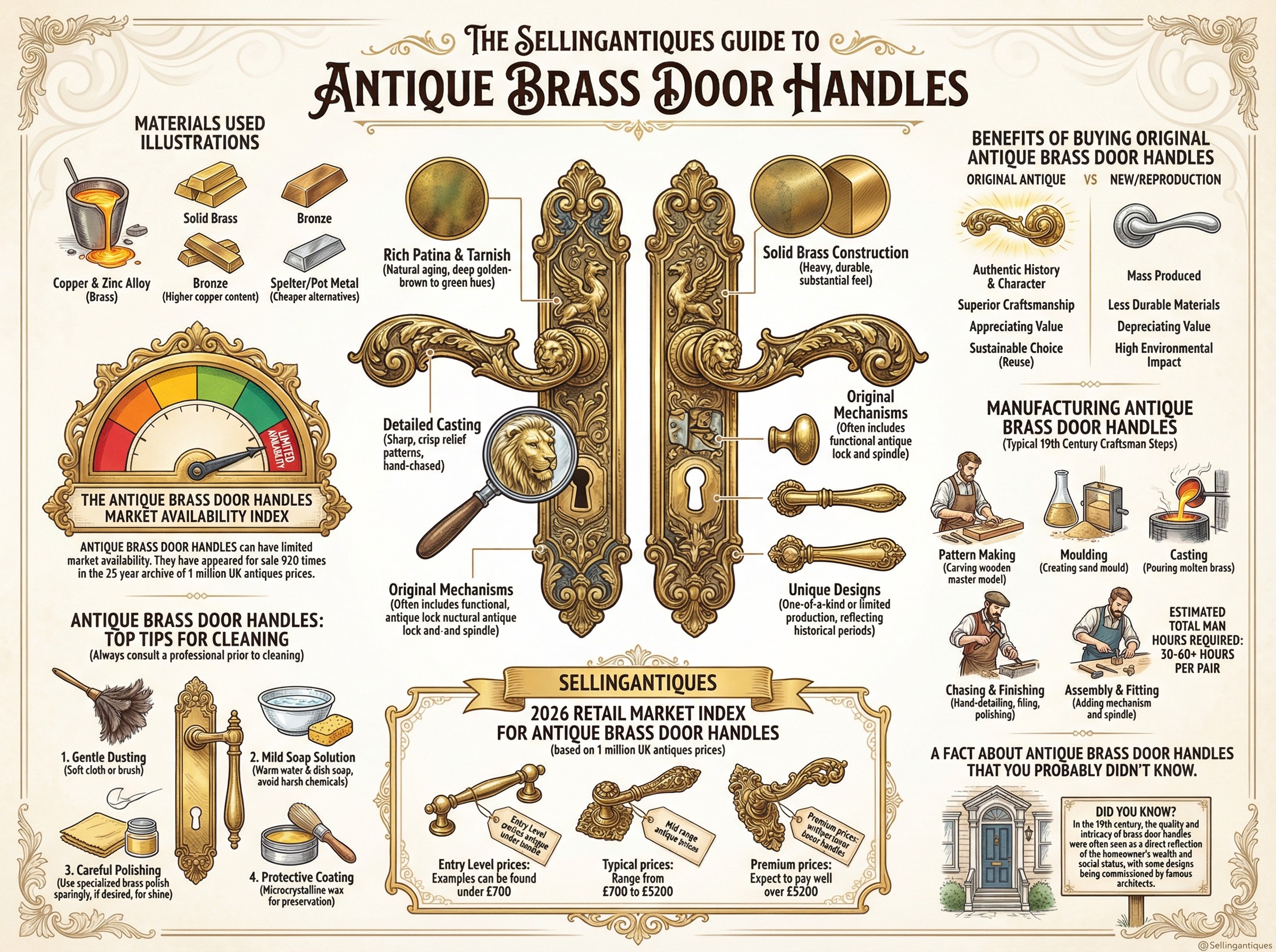 Antique Brass Door Handles Guide Infographic