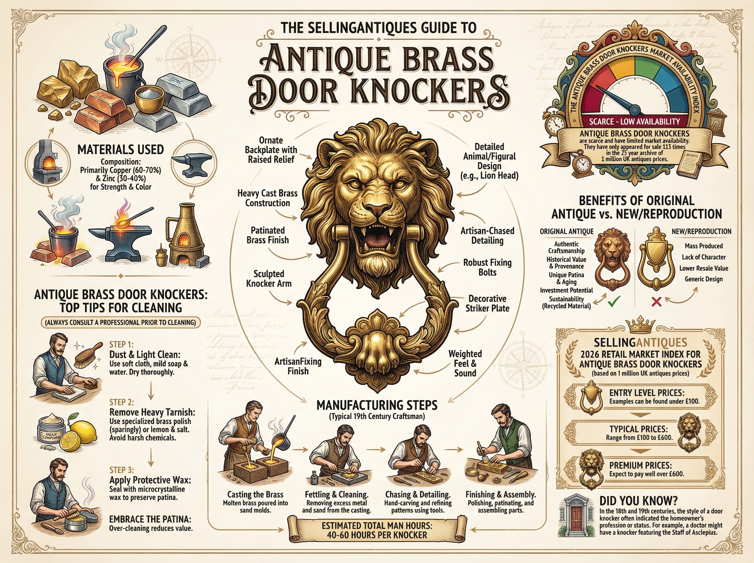 Antique Brass Door Knockers Guide Infographic