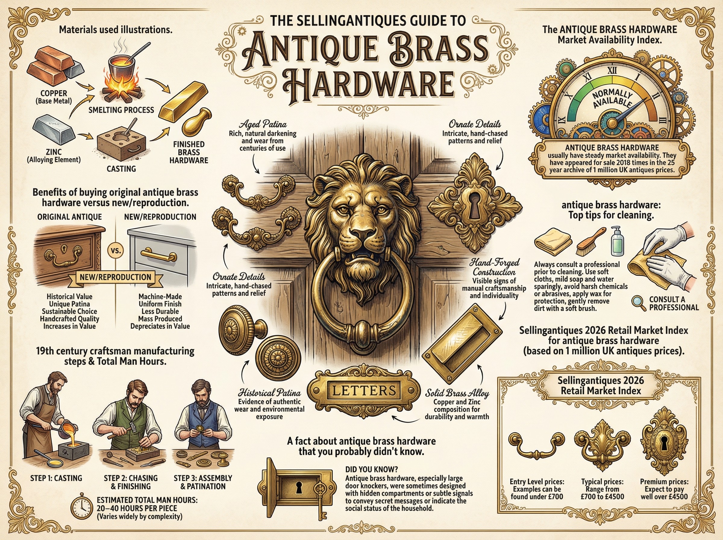Antique Brass Hardware Guide Infographic