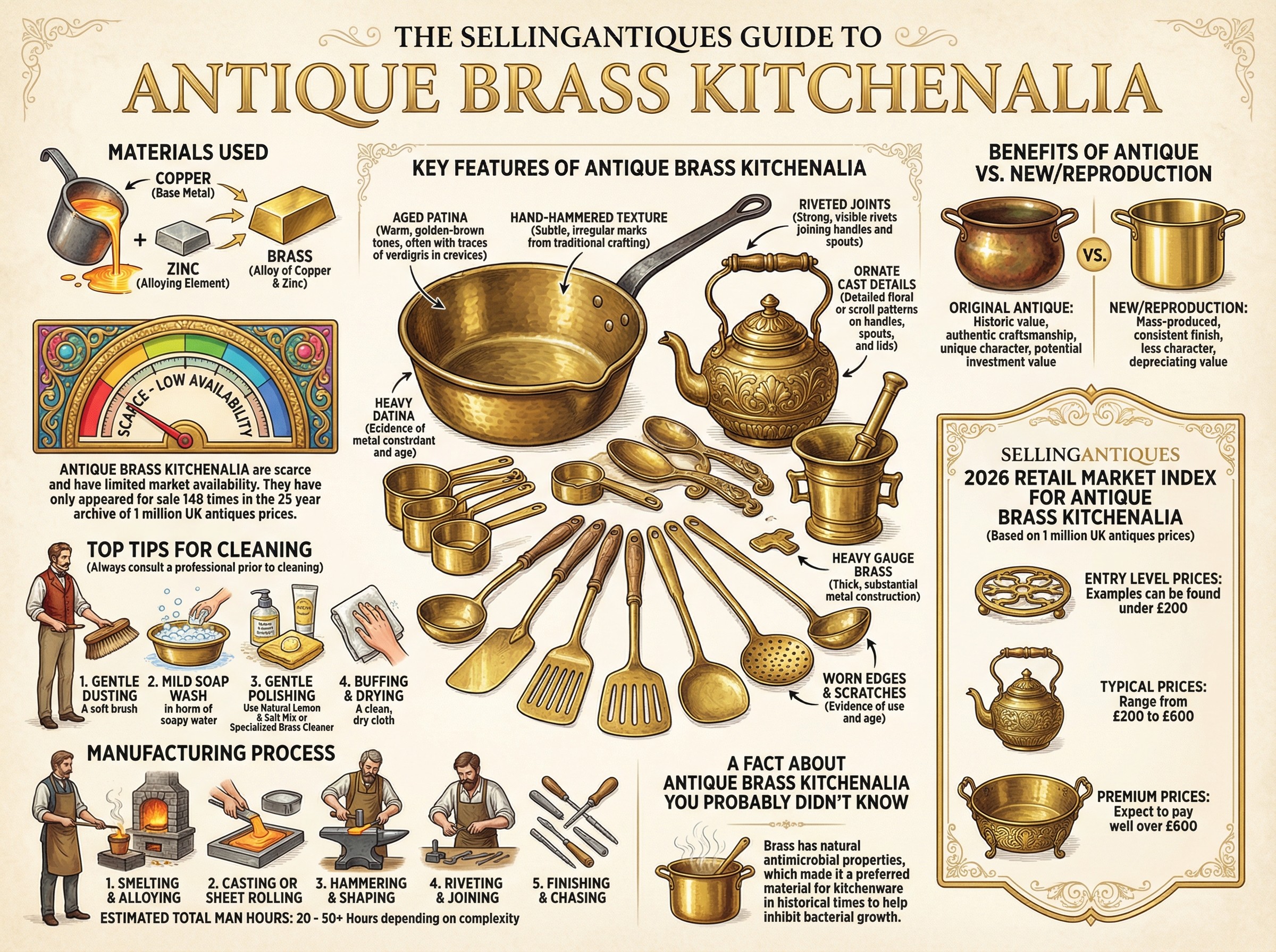 Antique Brass Kitchenalia Guide Infographic