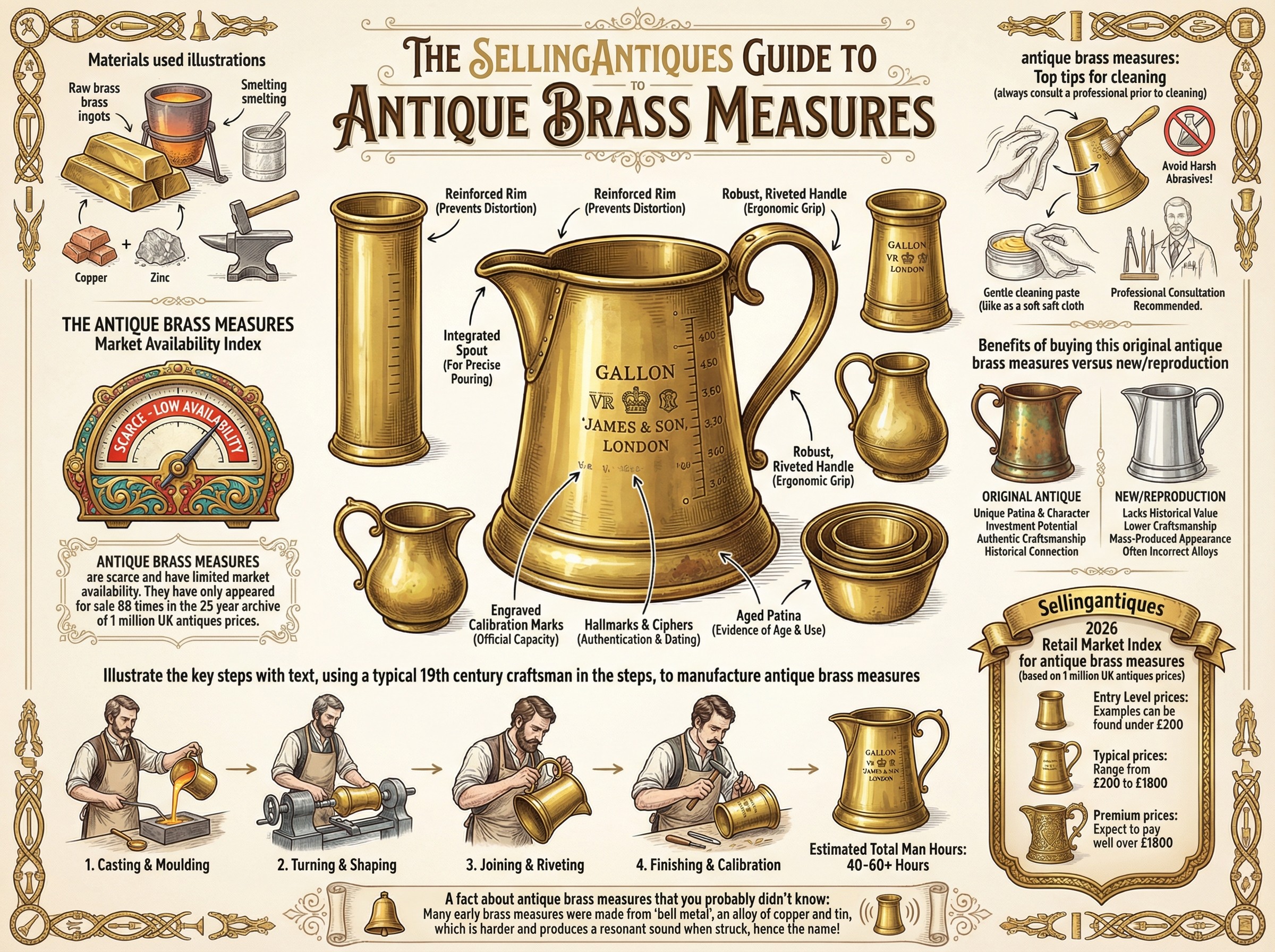 Antique Brass Measures Guide Infographic