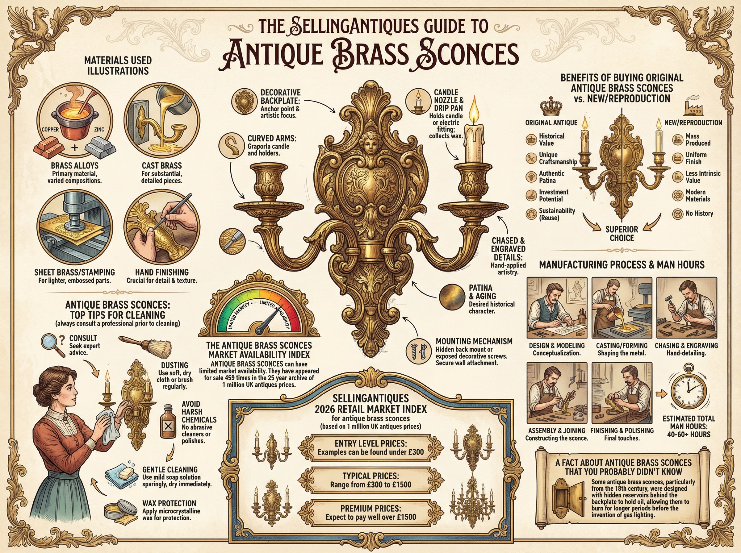 Antique Brass Sconces Guide Infographic