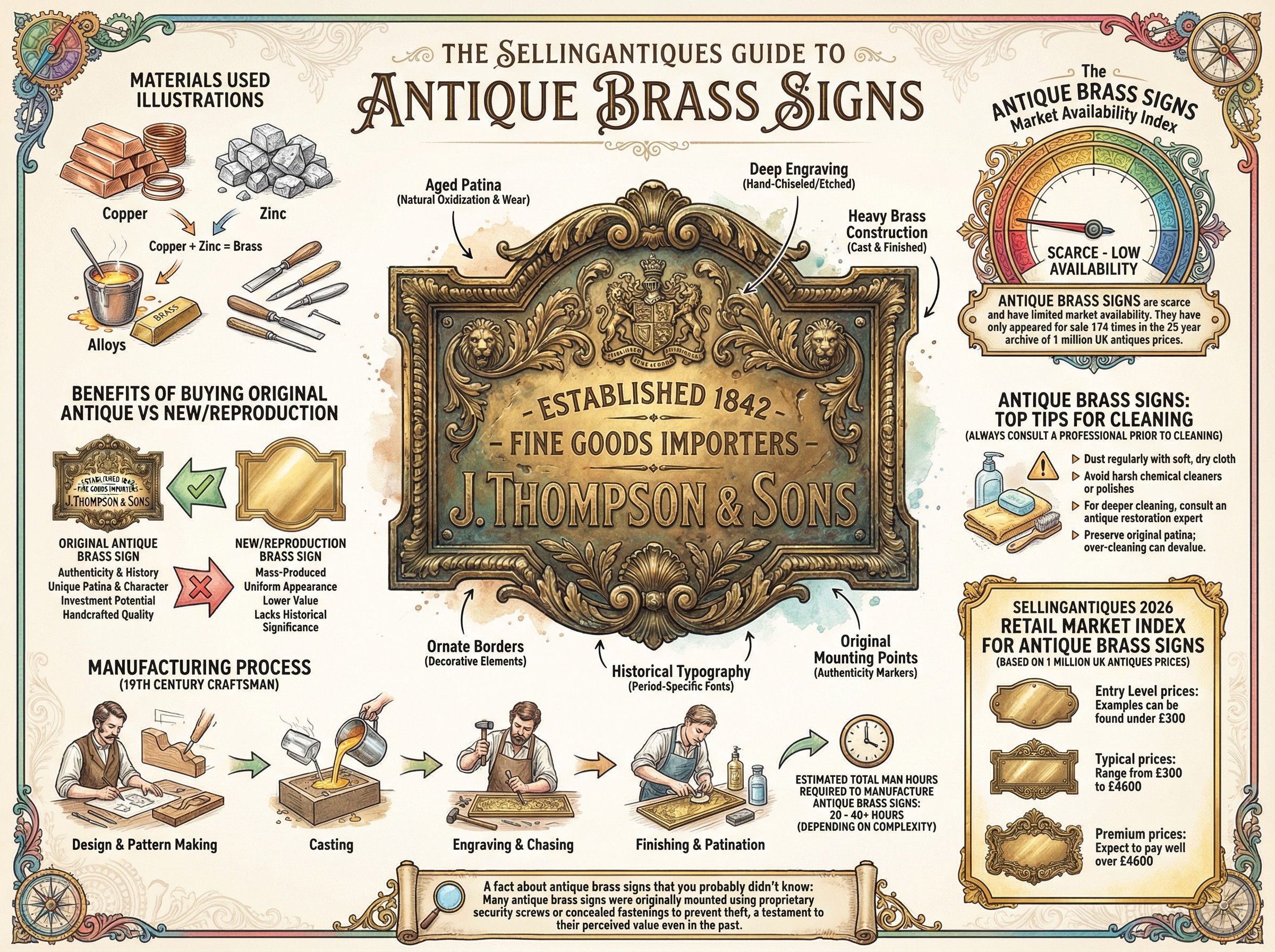 Antique Brass Signs Guide Infographic