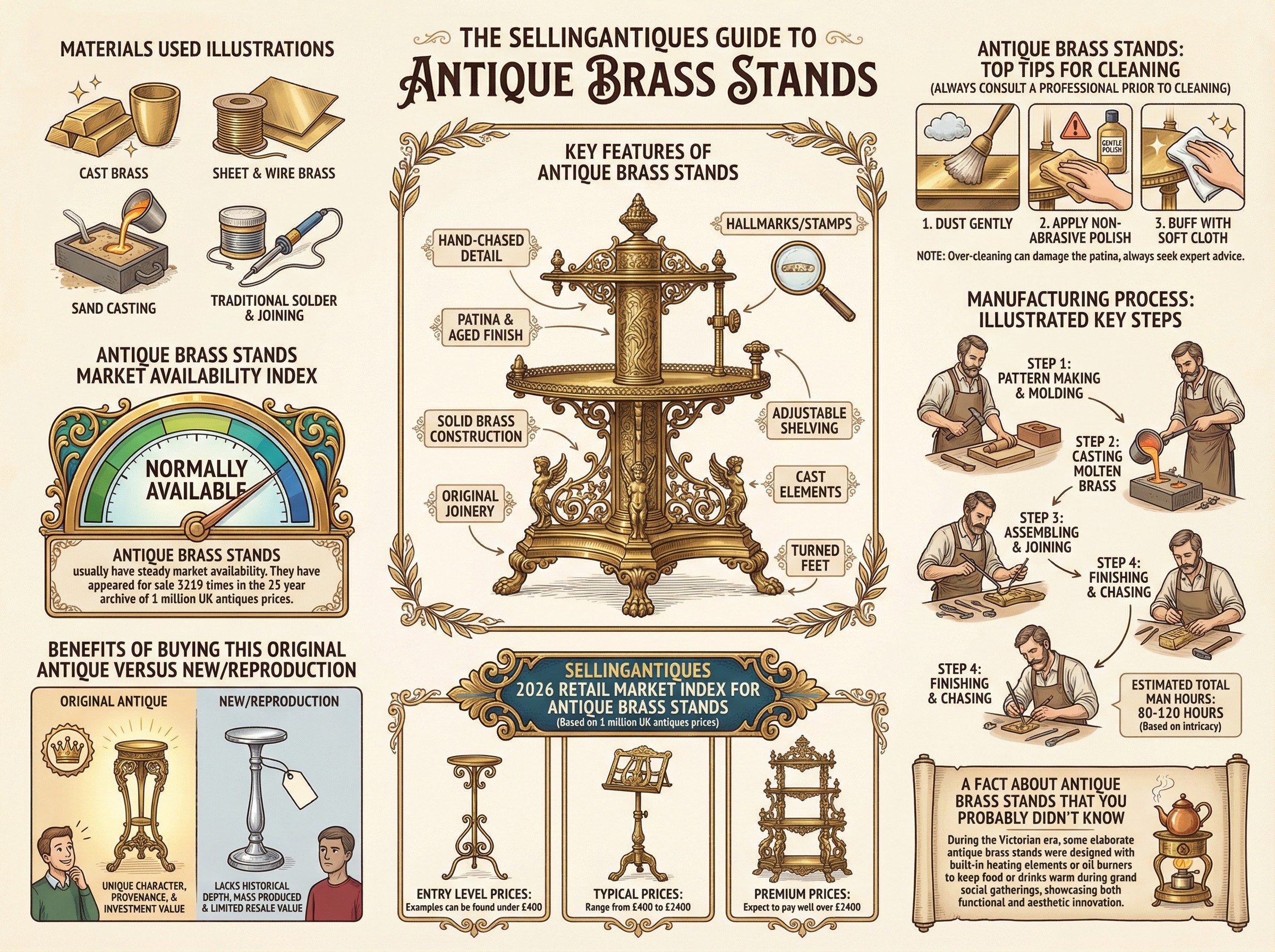 Antique Brass Stands Guide Infographic