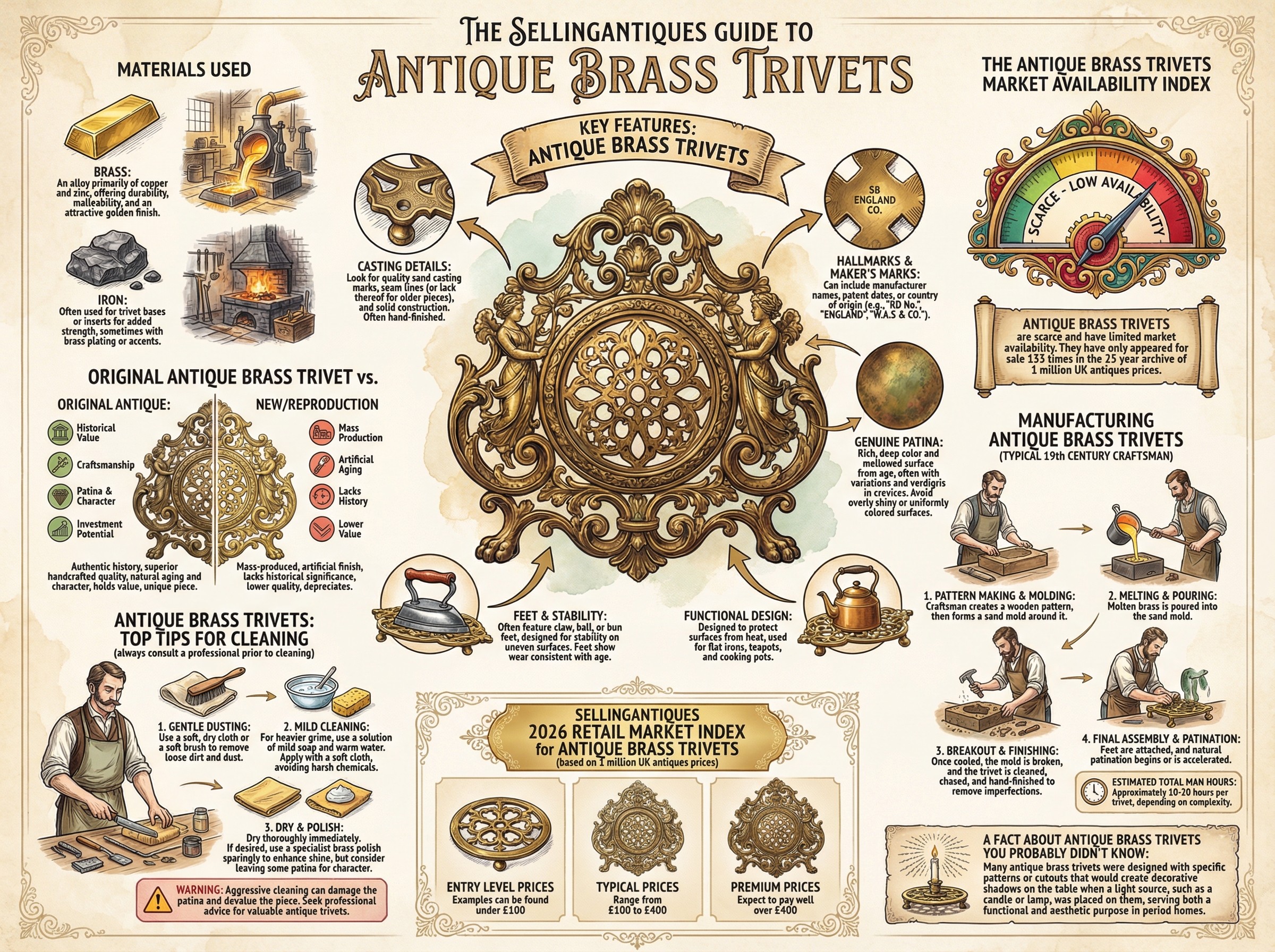Antique Brass Trivets Guide Infographic