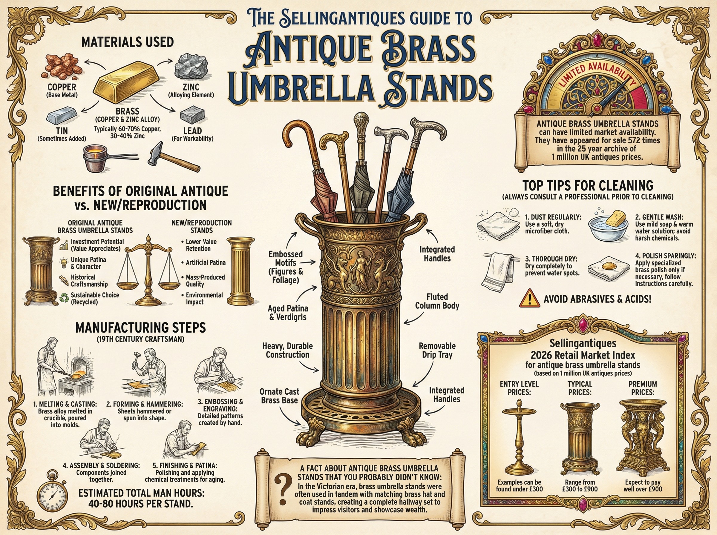 Antique Brass Umbrella Stands Guide Infographic