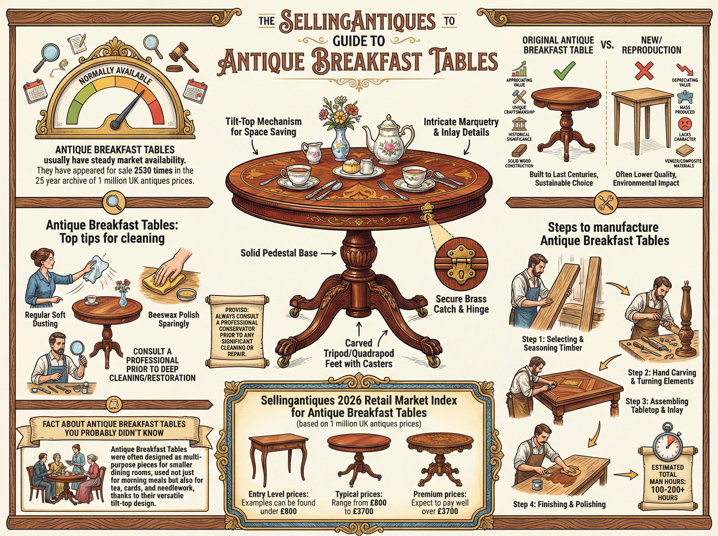 Antique Breakfast Tables Guide Infographic