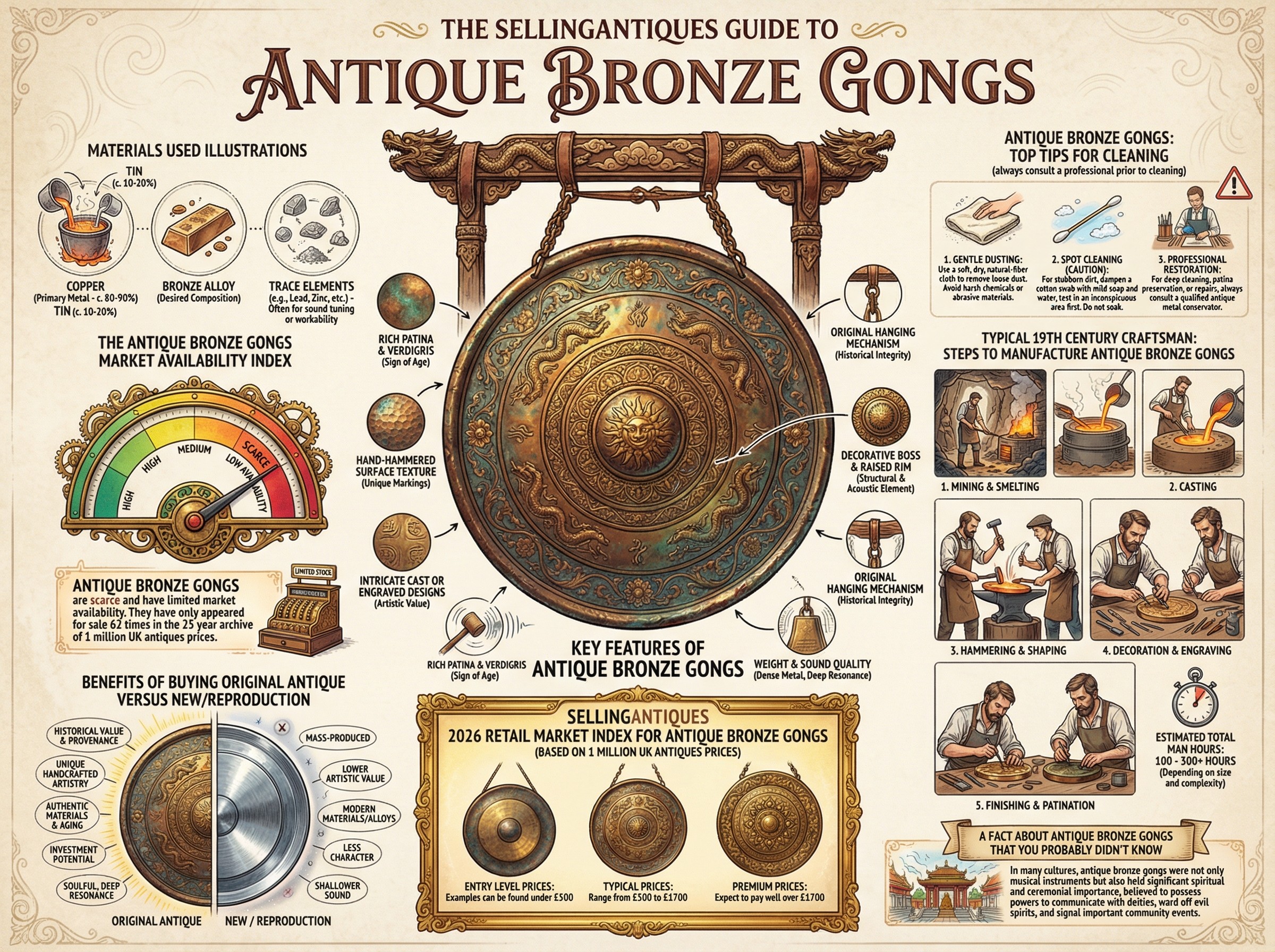 Antique Bronze Gongs Guide Infographic