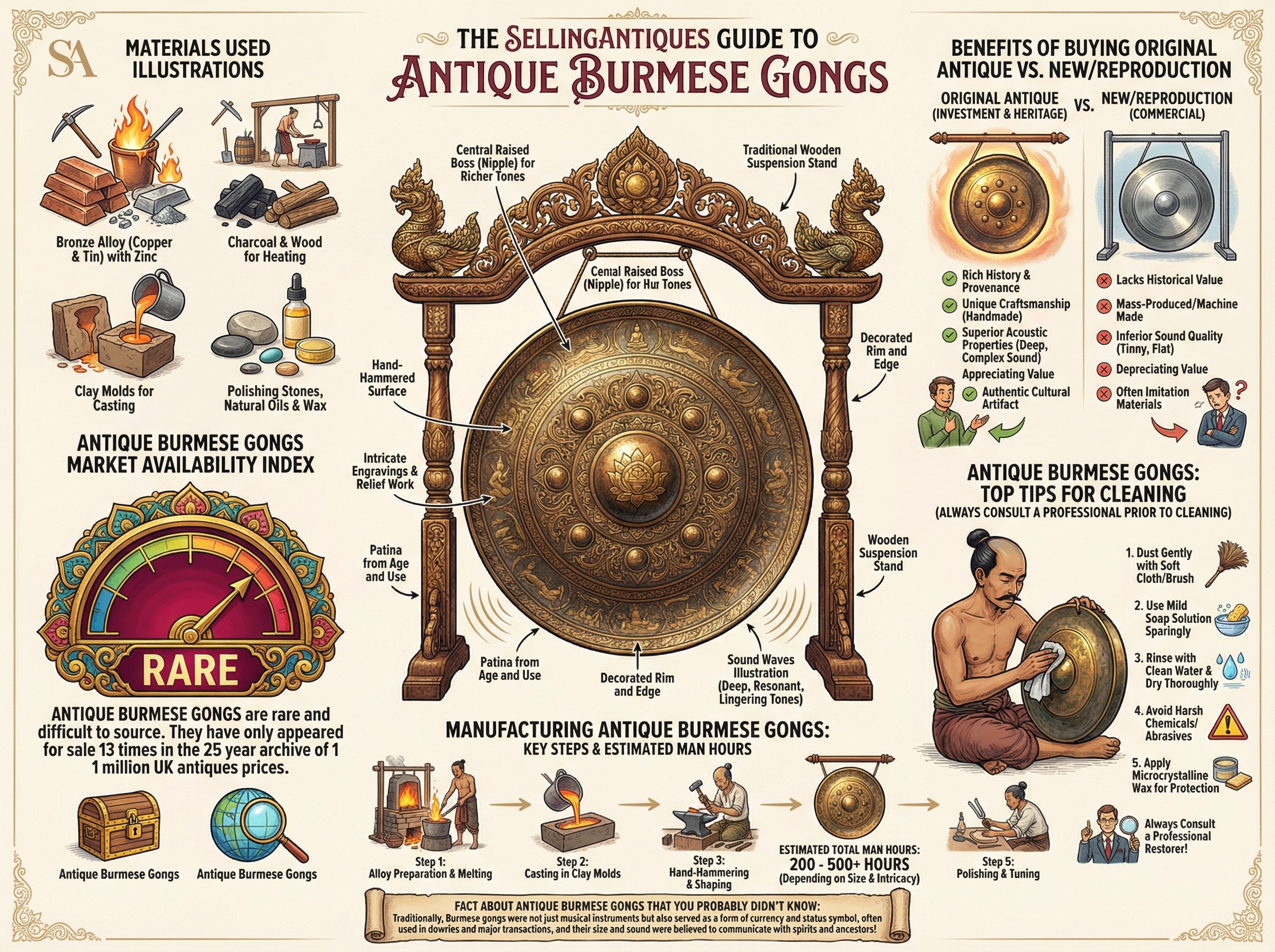 Antique Burmese Gongs Guide Infographic