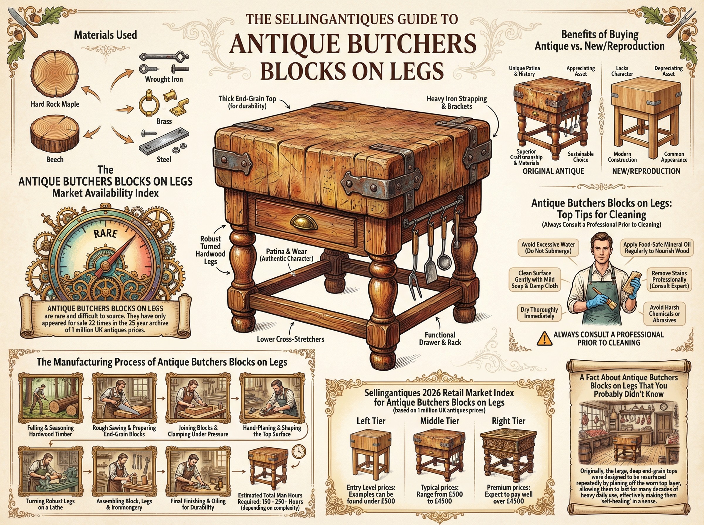 Butuchers The Sellingantiques Guide to Antique Butchers Blocks On Legs