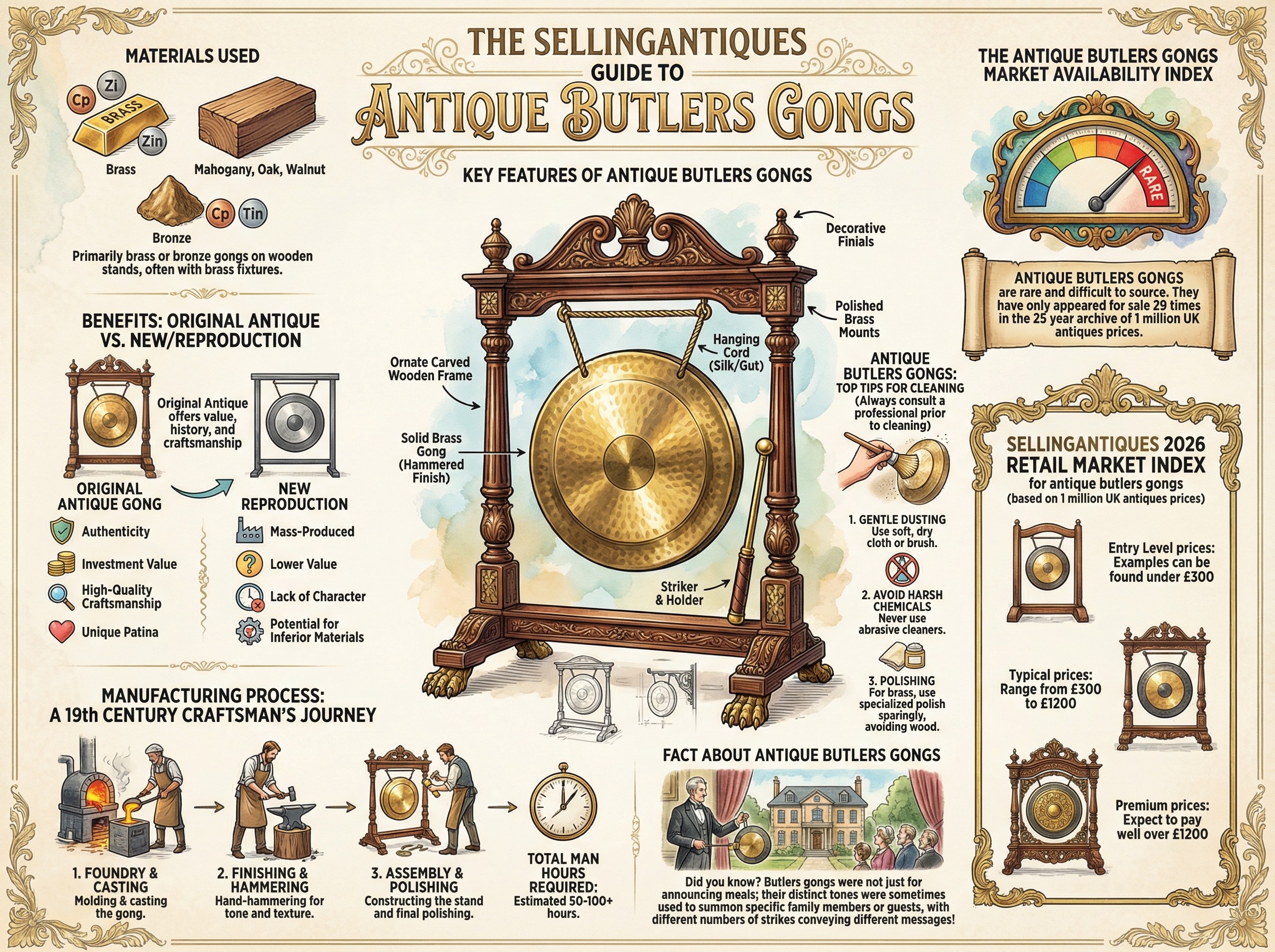 Antique Butlers Gongs Guide Infographic