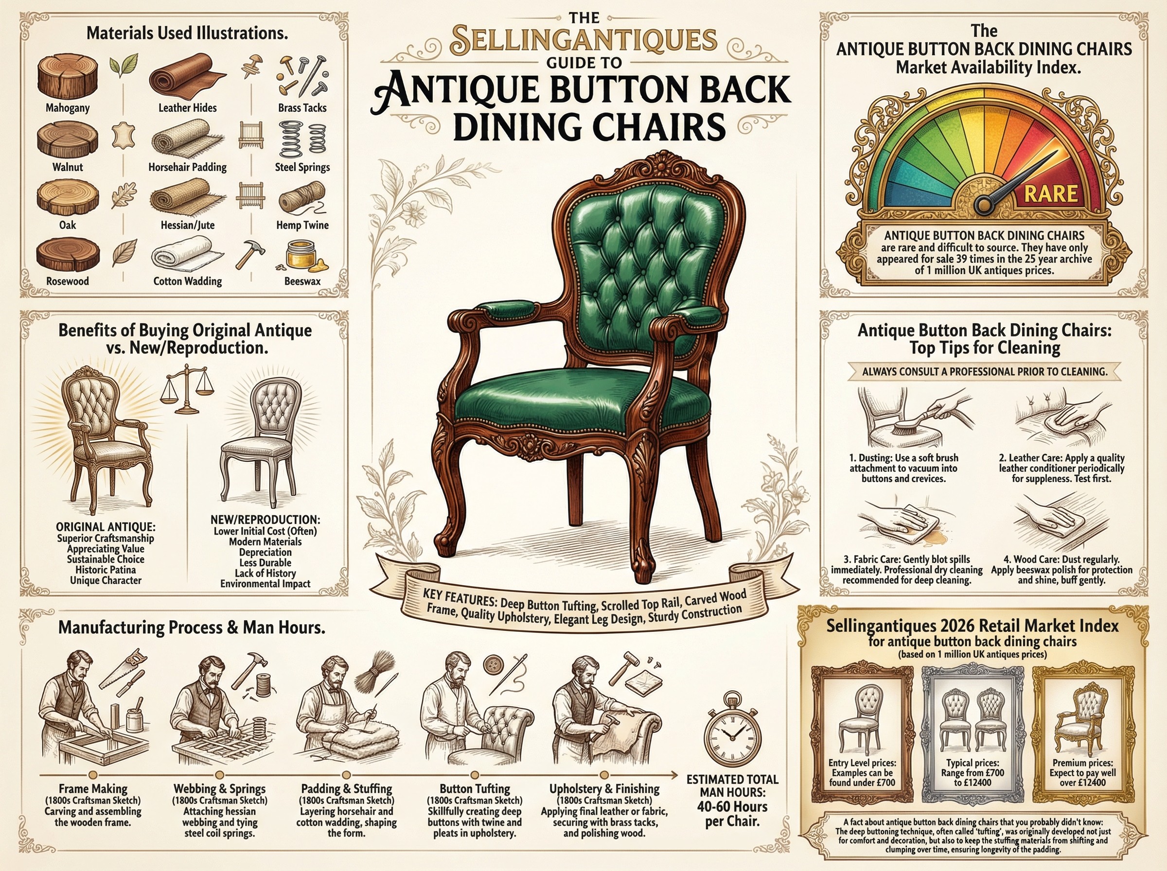 Antique Button Back Dining Chairs Guide Infographic