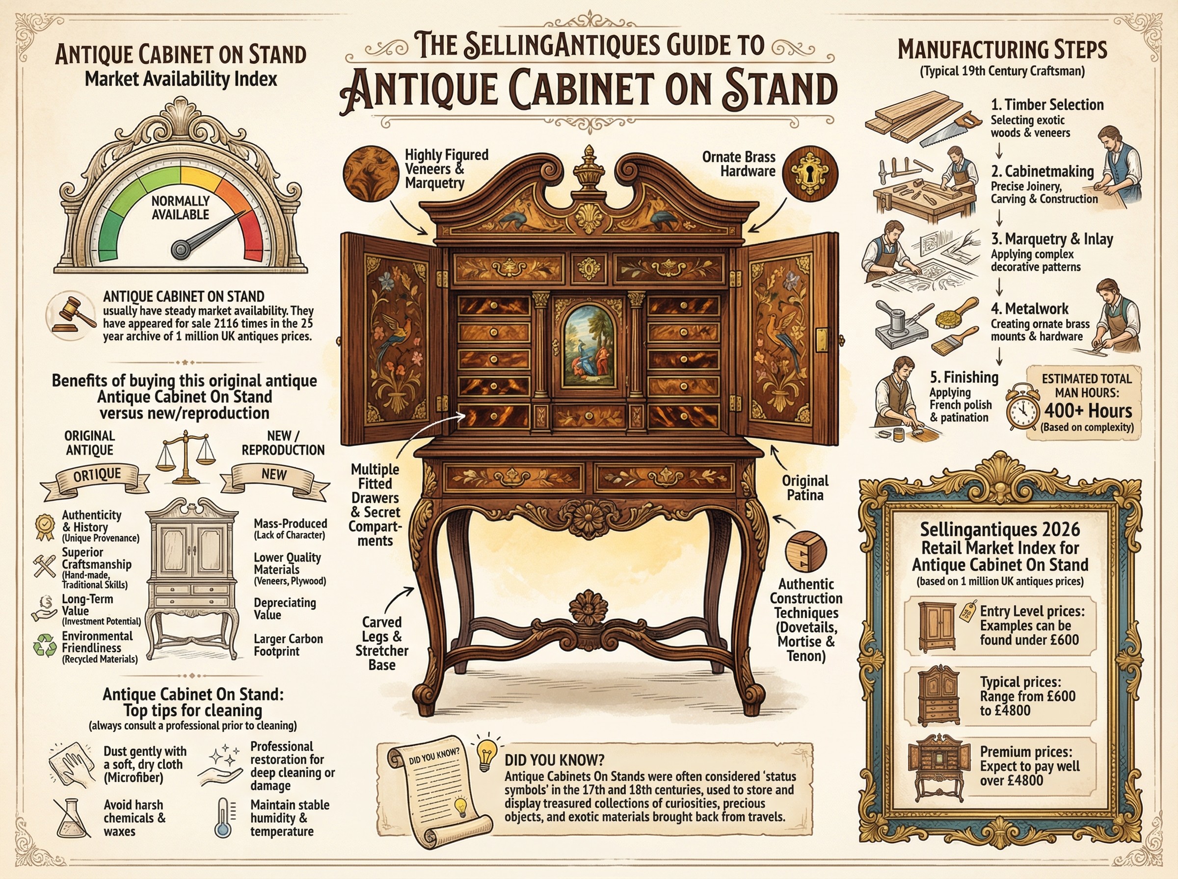 Antique Cabinet On Stand Guide Infographic