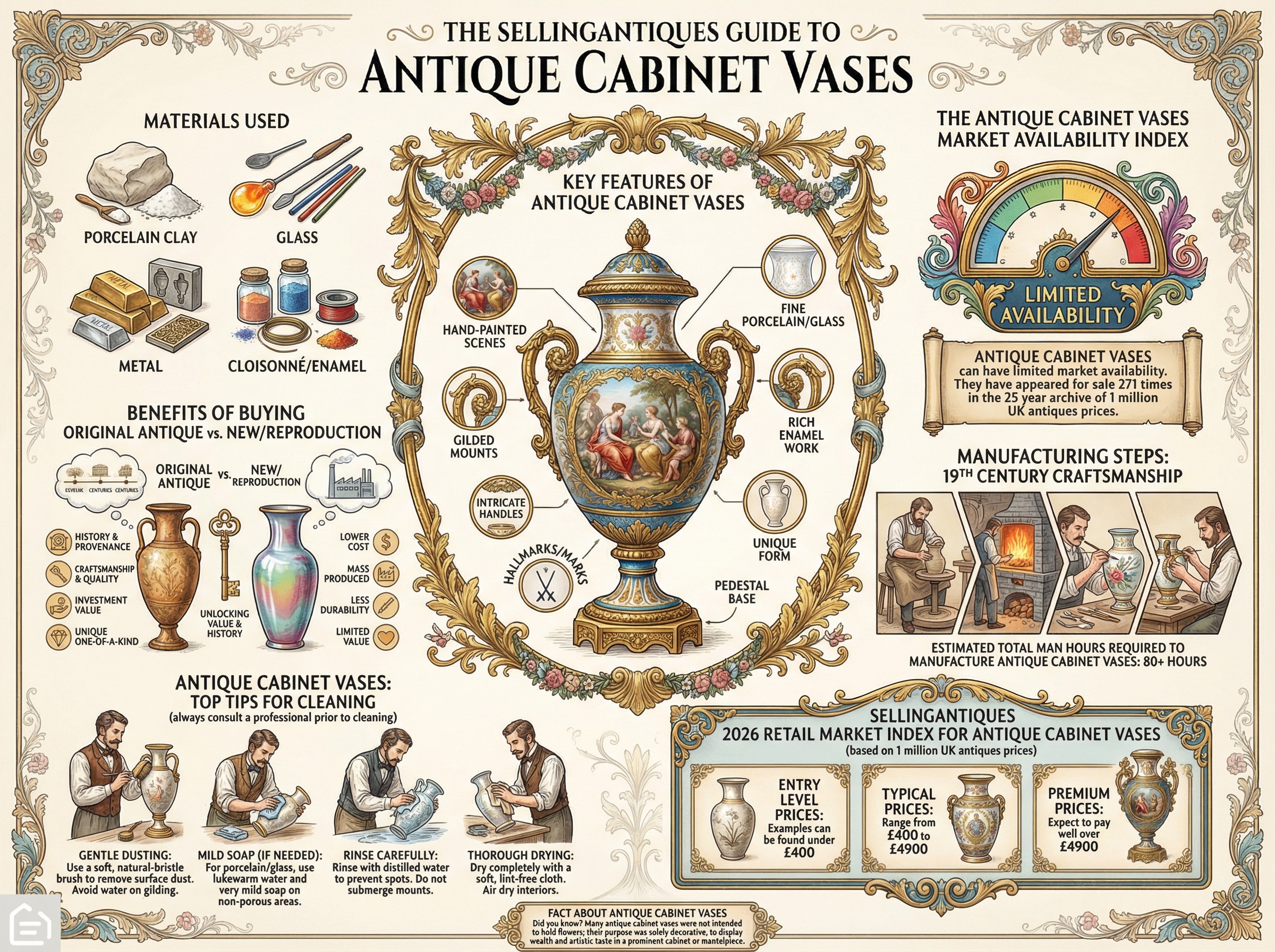 Antique Cabinet Vases Guide Infographic