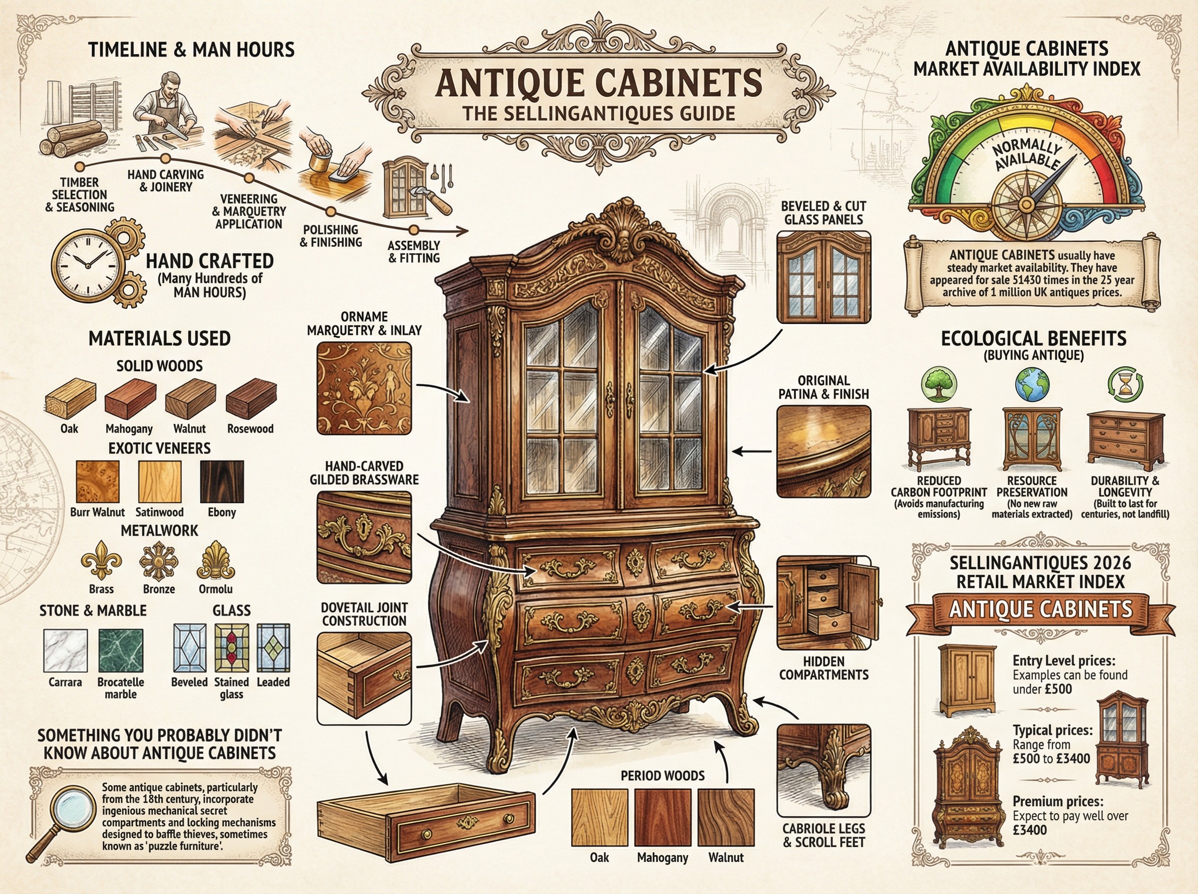 Antique Cabinets Guide Infographic