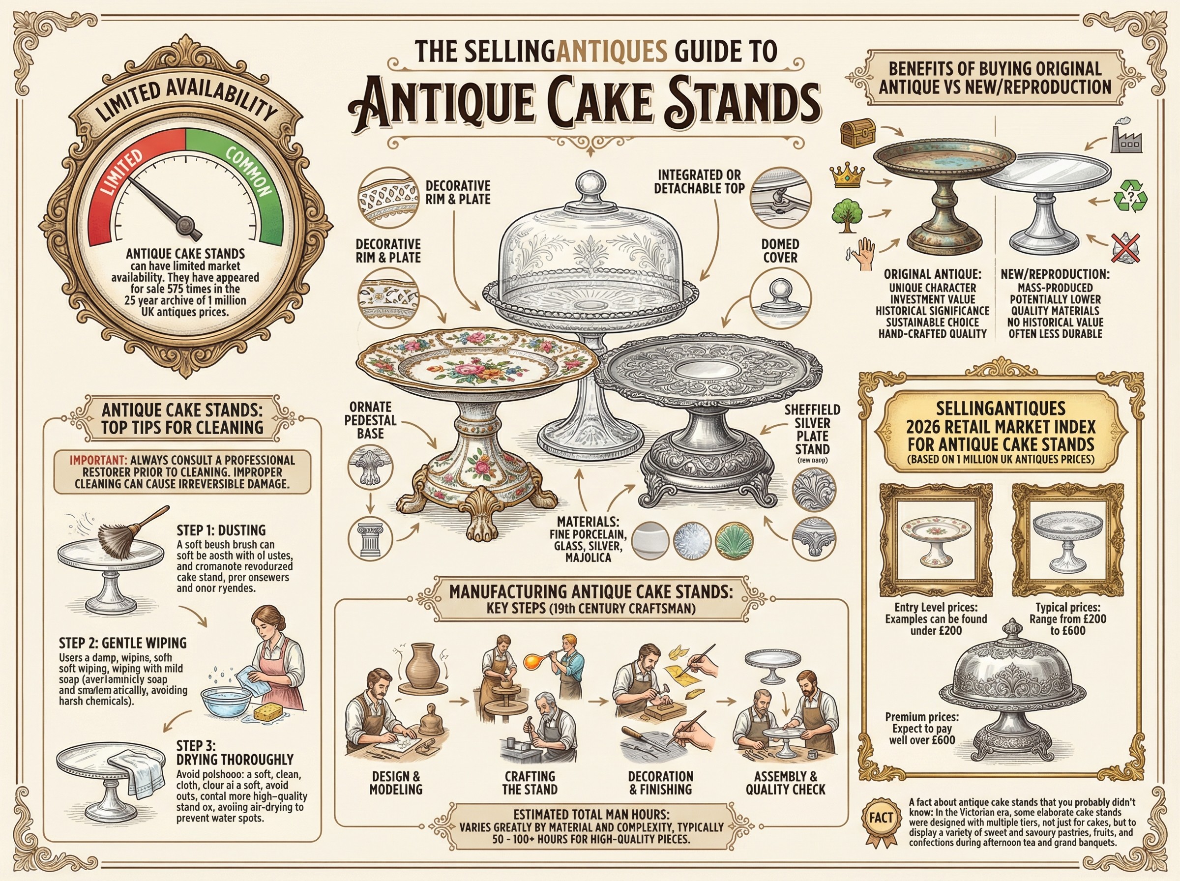 Antique Cake Stands Guide Infographic