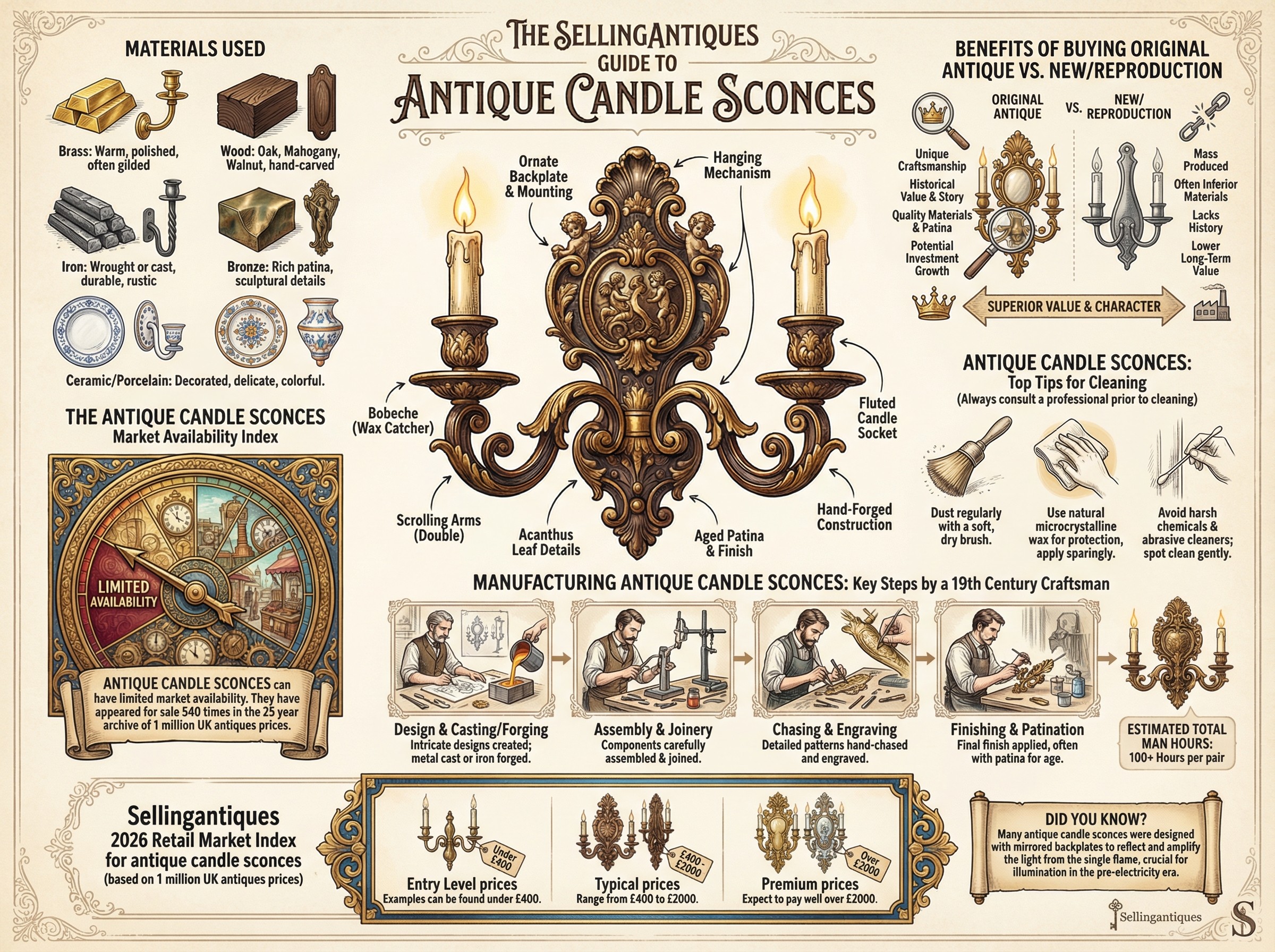 Antique Candle Sconces Guide Infographic