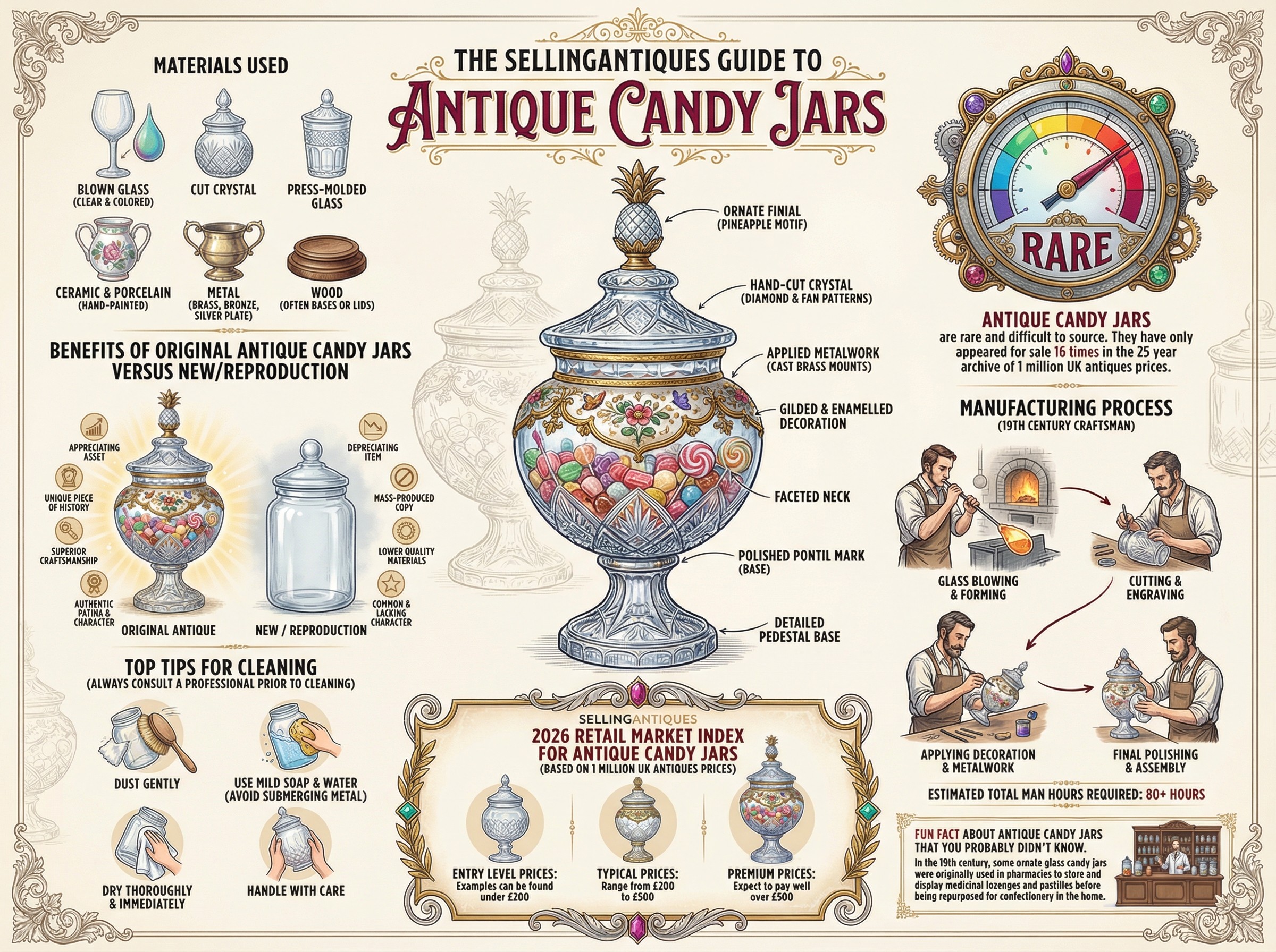 Antique Candy Jars Guide Infographic