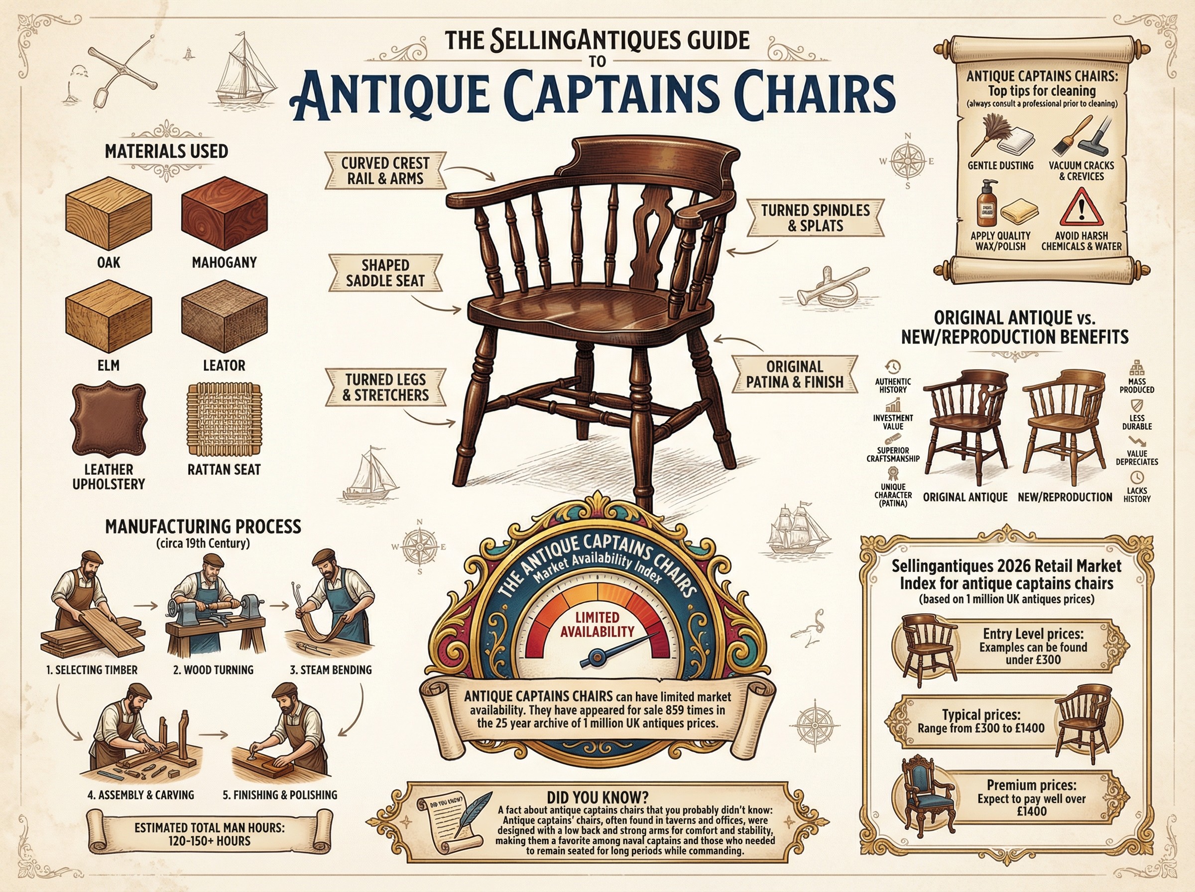 Antique Captains Chairs Guide Infographic