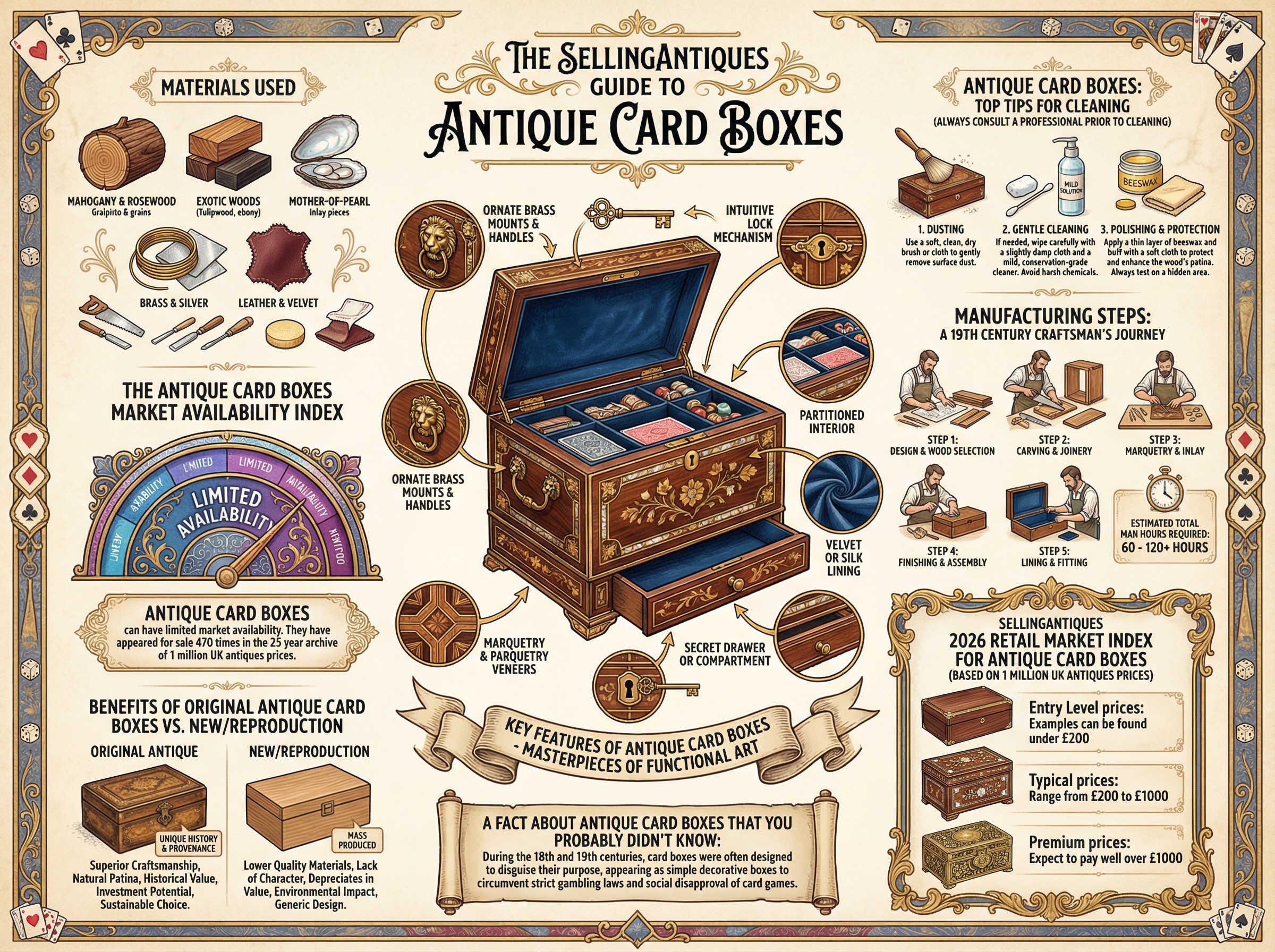 Antique Card Boxes Guide Infographic