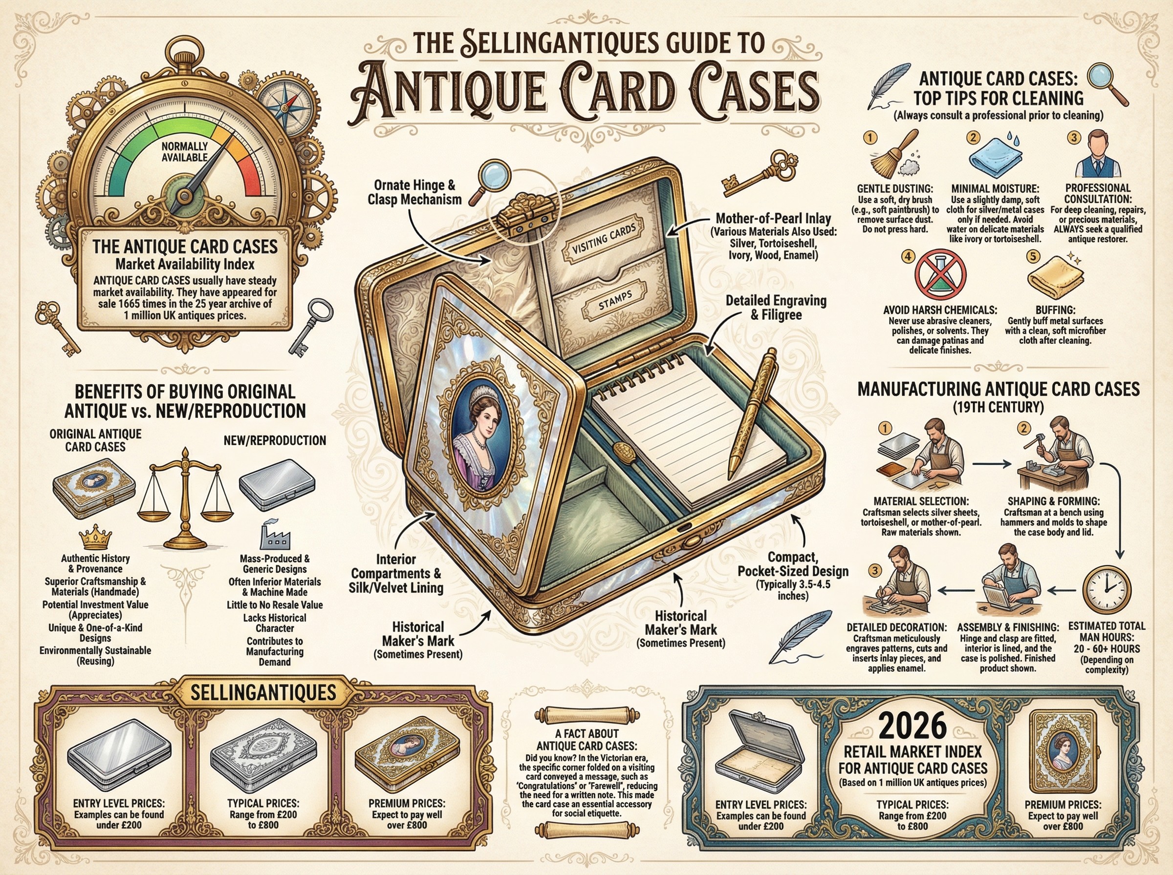 Antique Card Cases Guide Infographic