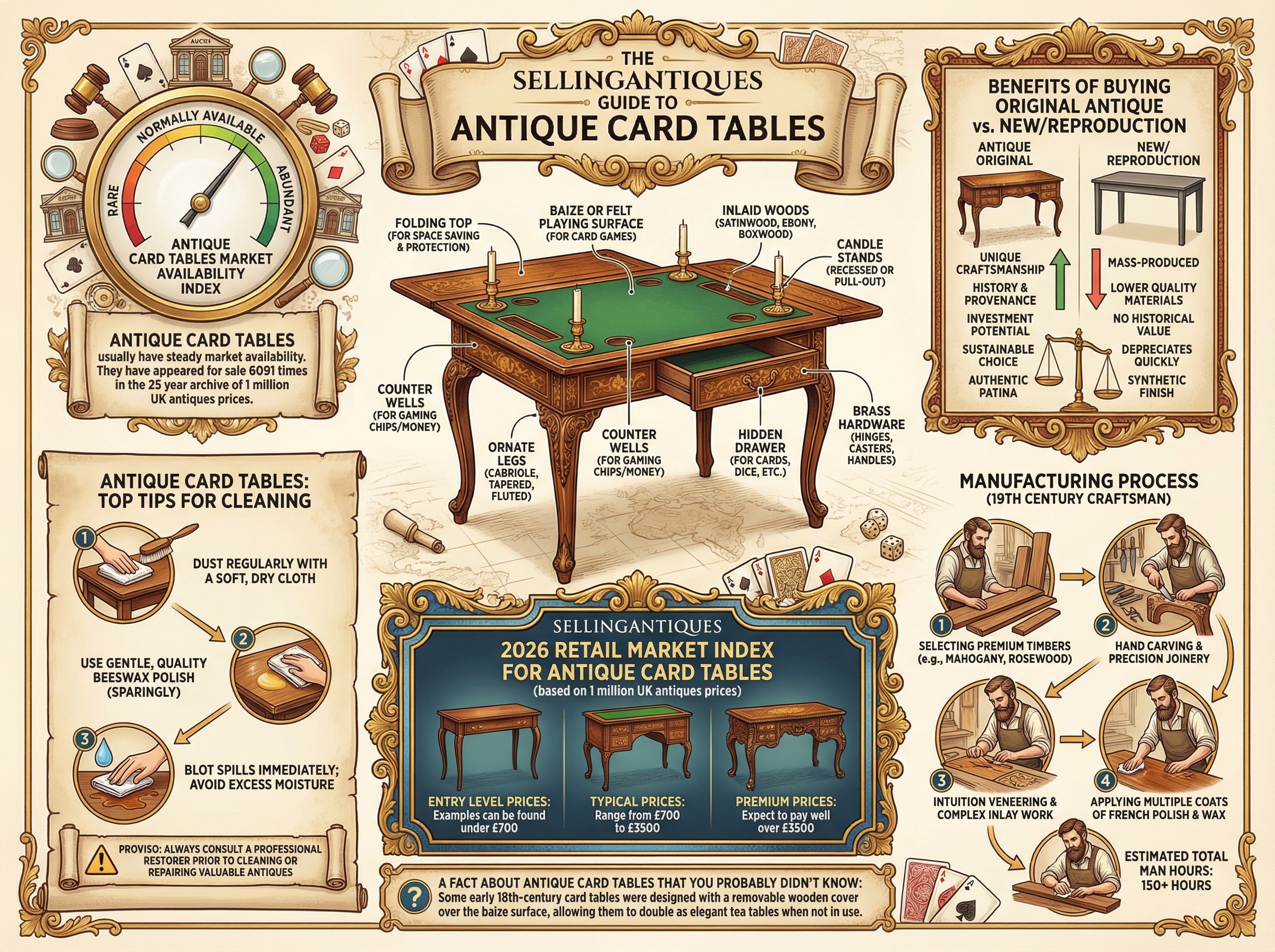 Antique Card Tables Guide Infographic
