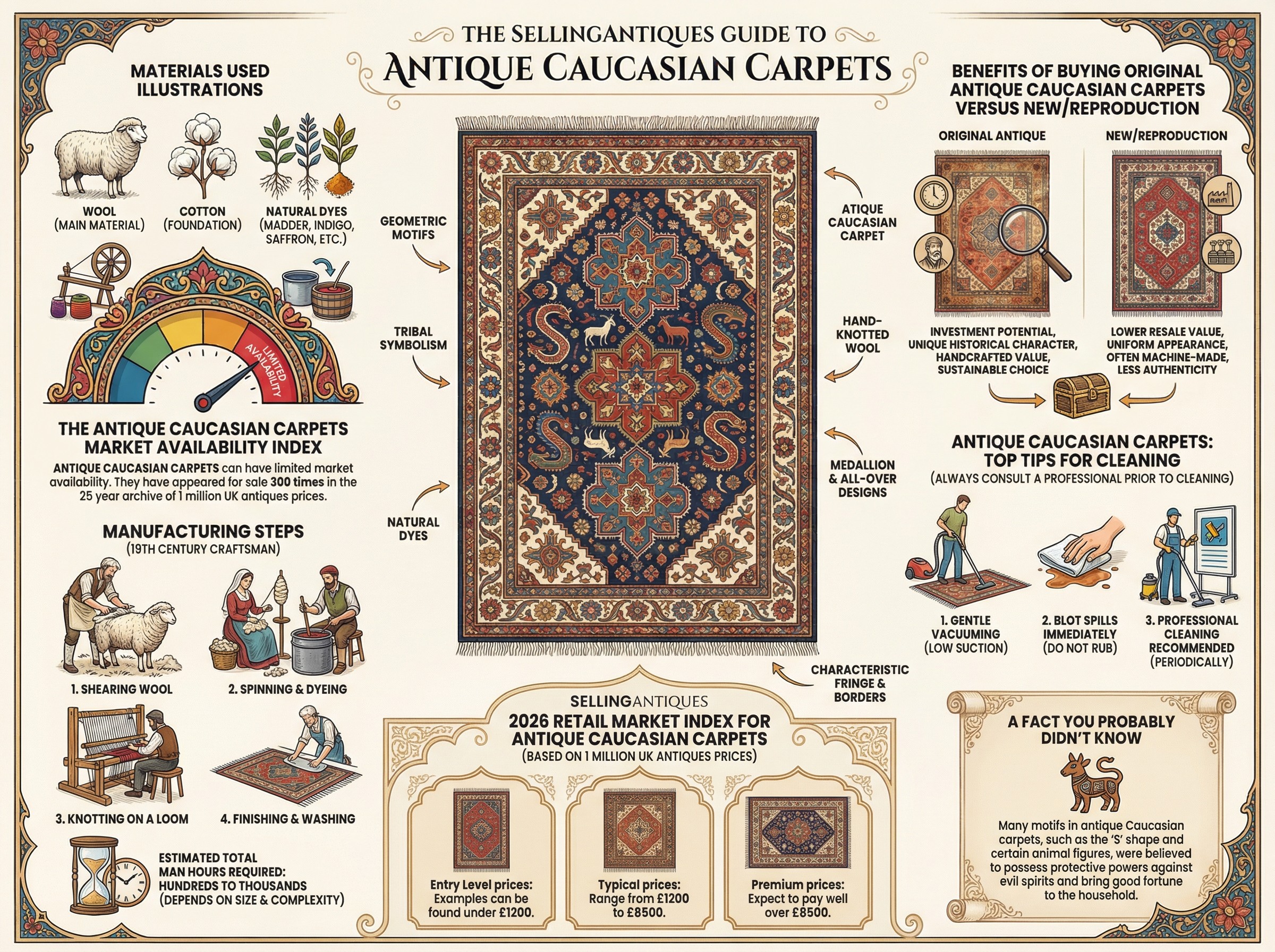 Antique Caucasian Carpets Guide Infographic