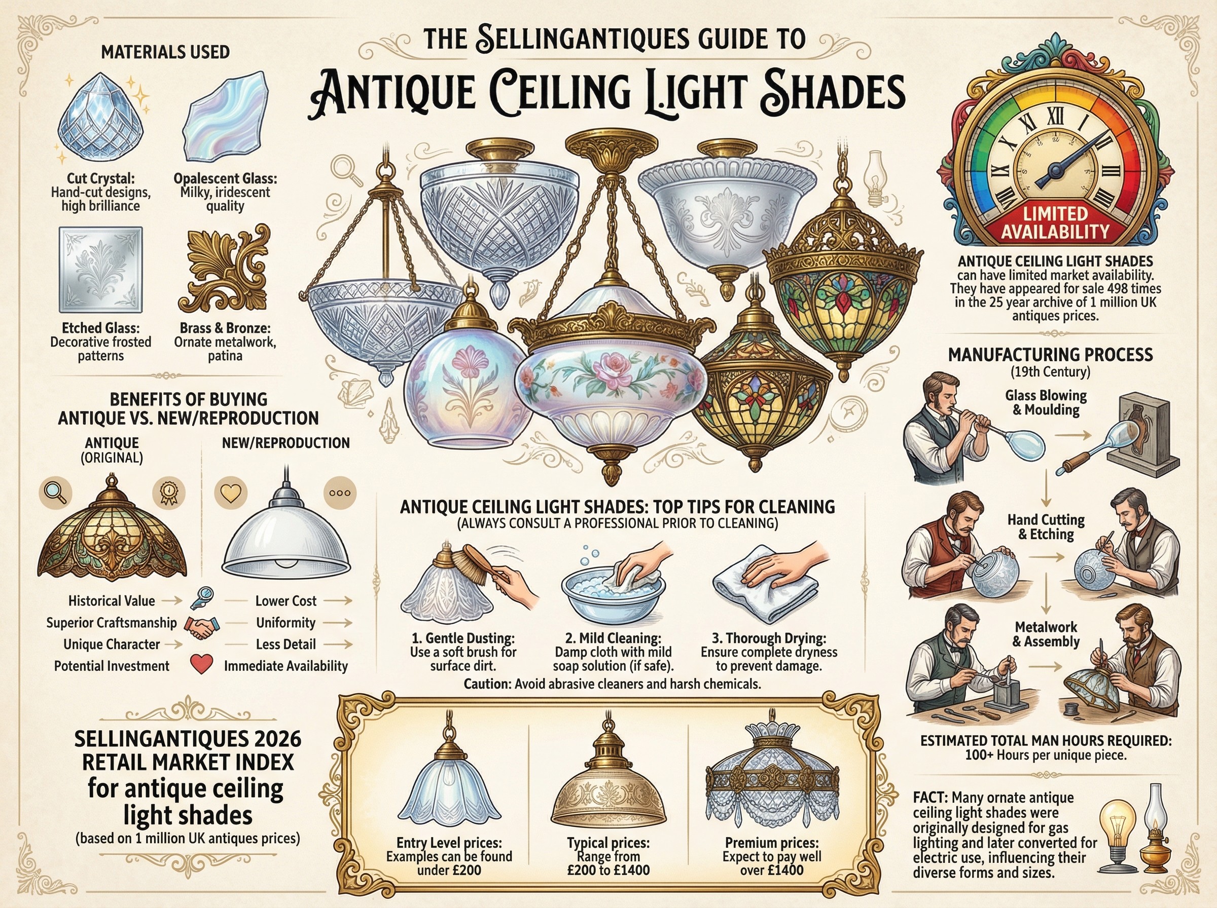 Antique Ceiling Light Shades Guide Infographic