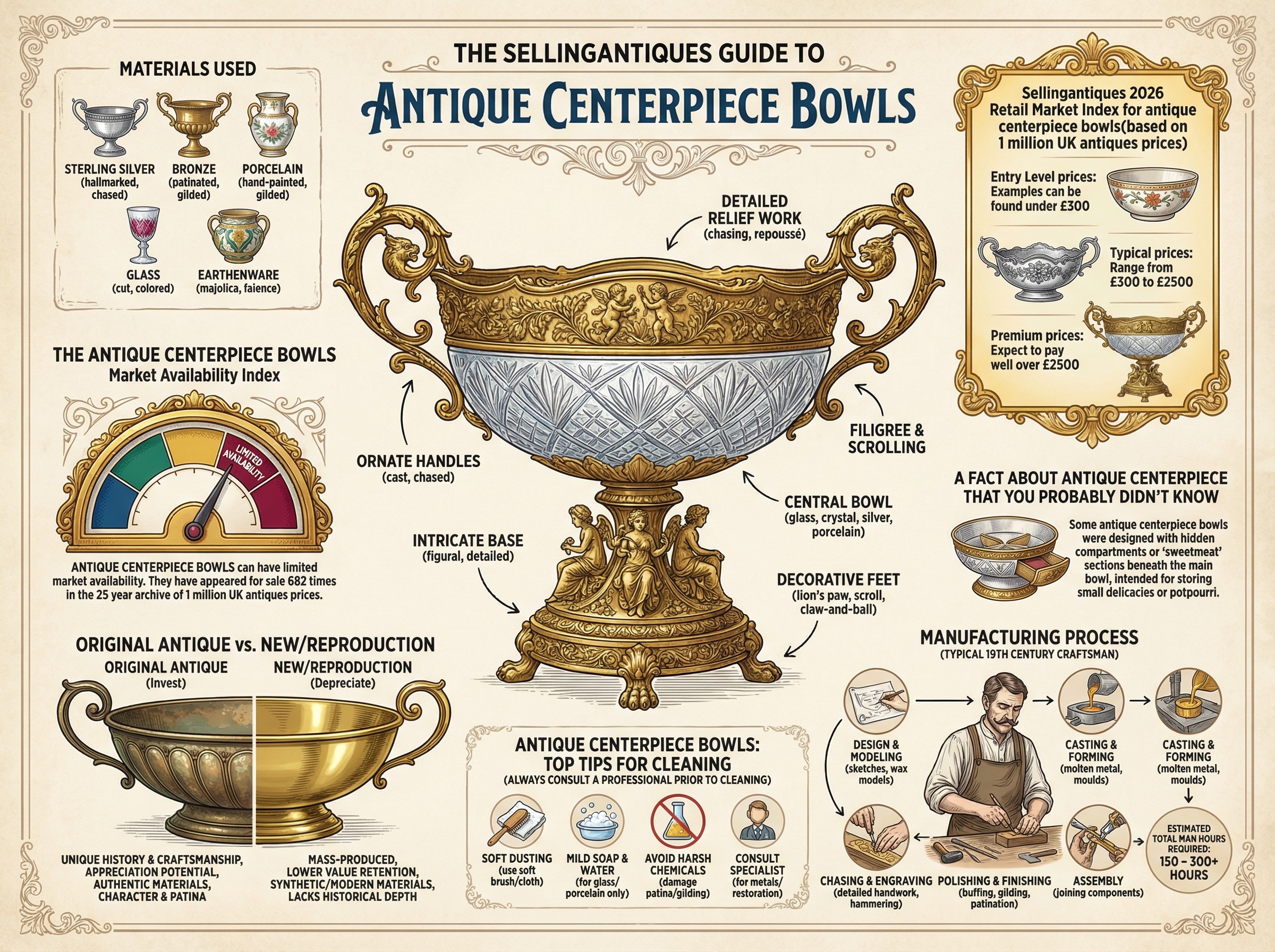 Antique Centerpiece Bowls Guide Infographic