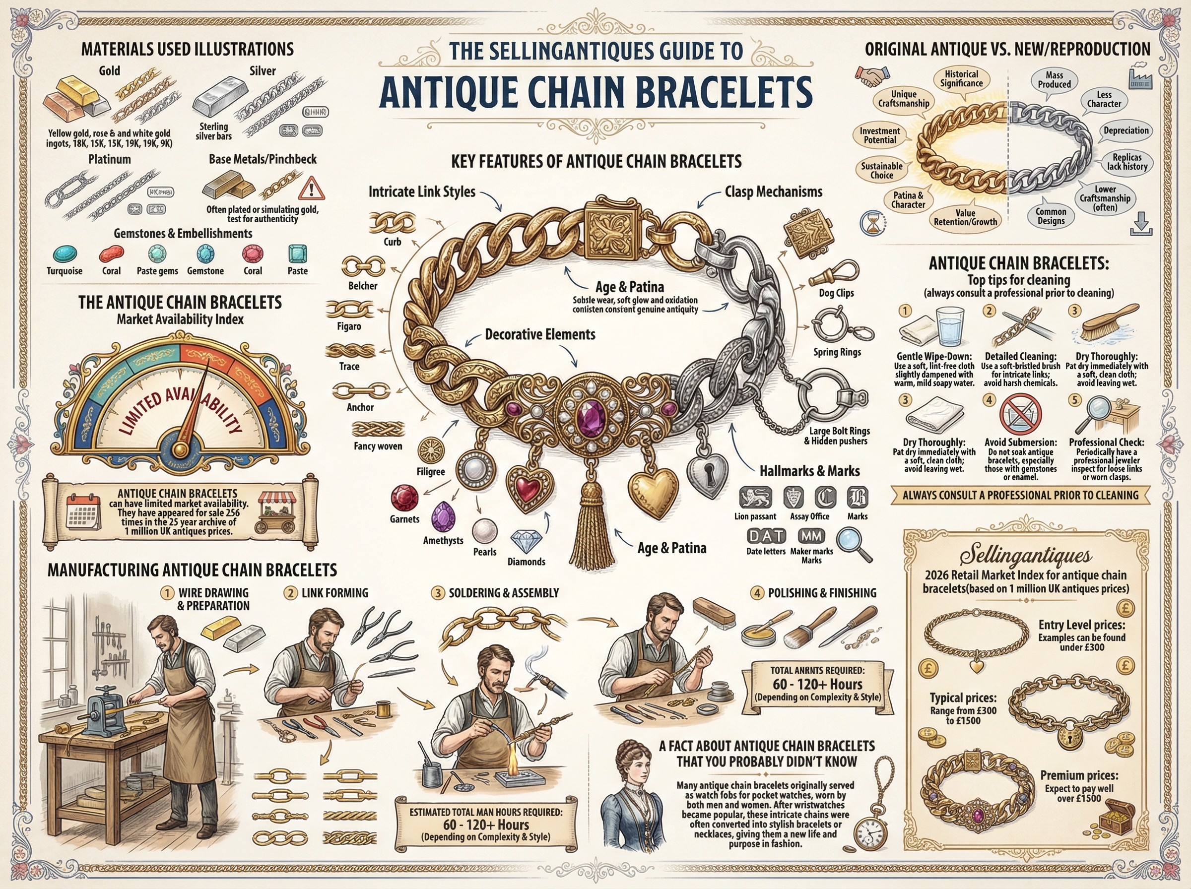 Antique Chain Bracelets Guide Infographic