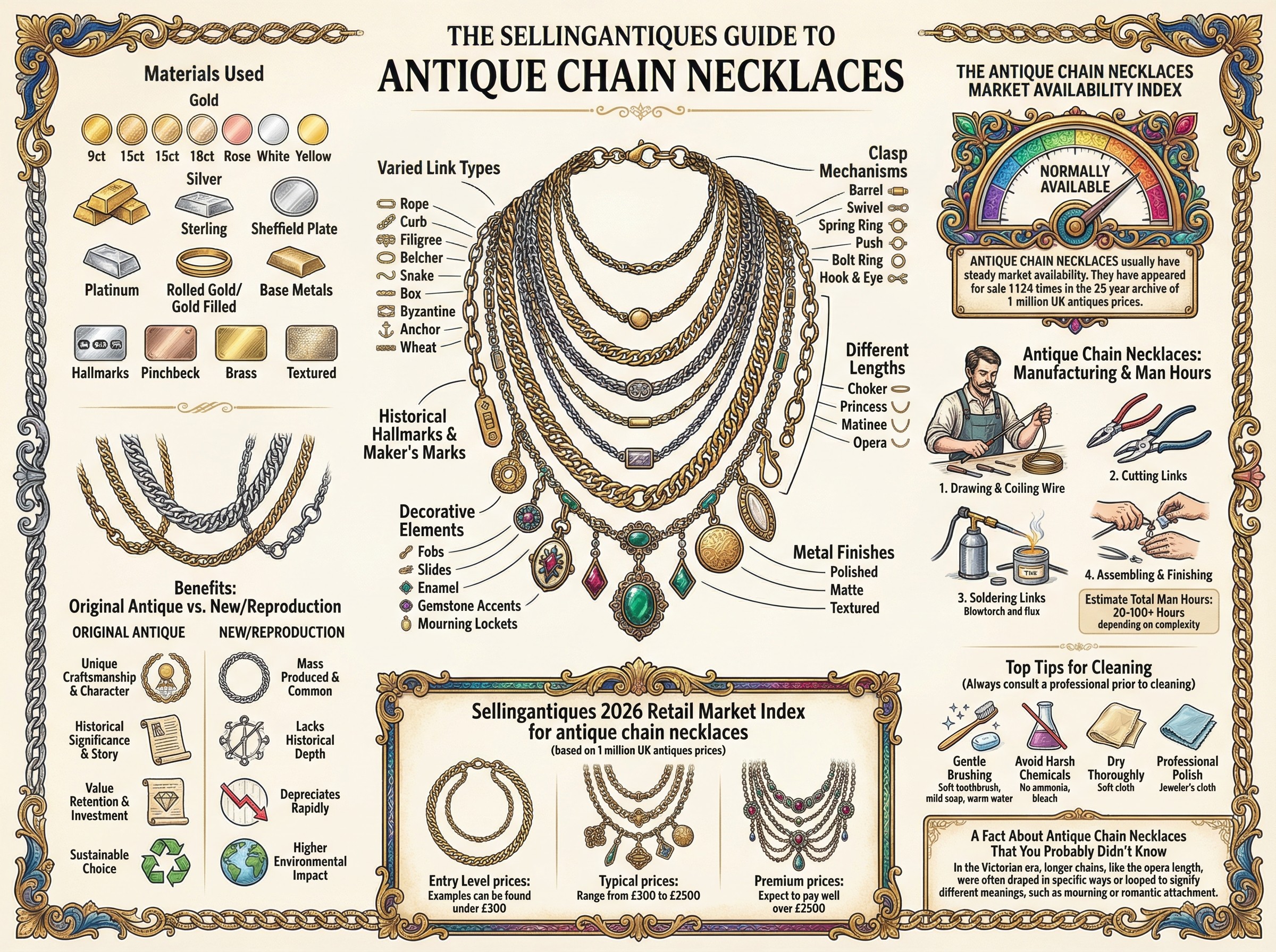 Antique Chain Necklaces Guide Infographic