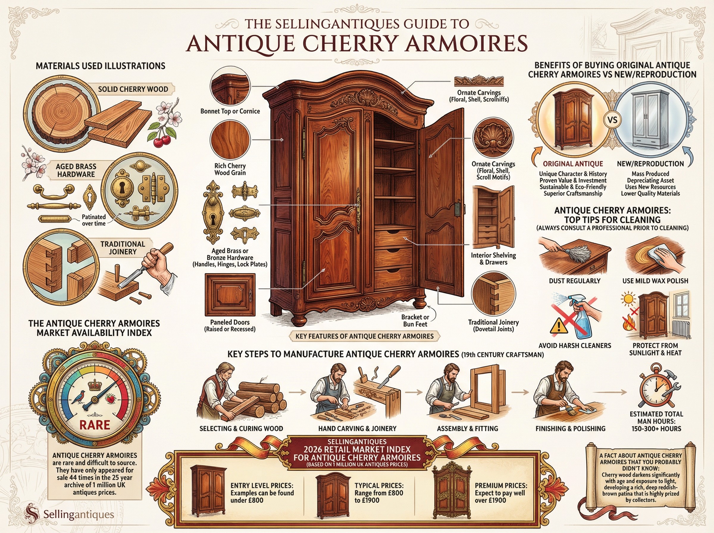 Antique Cherry Armoires Guide Infographic