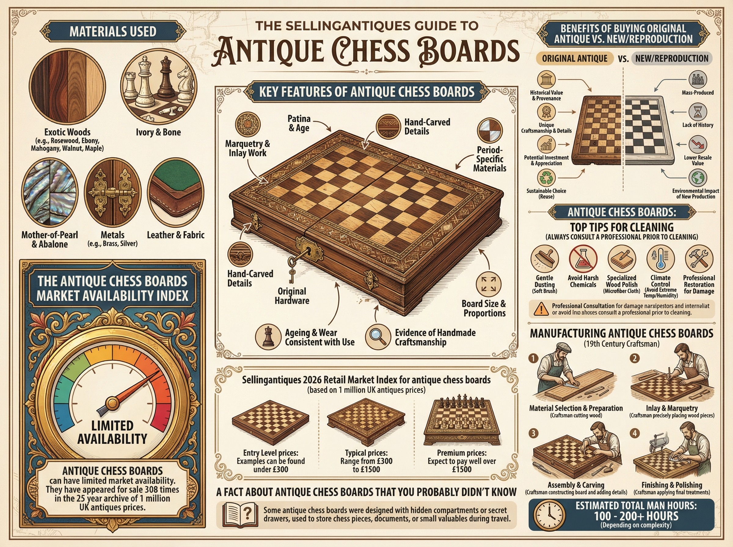 Antique Chess Boards Guide Infographic