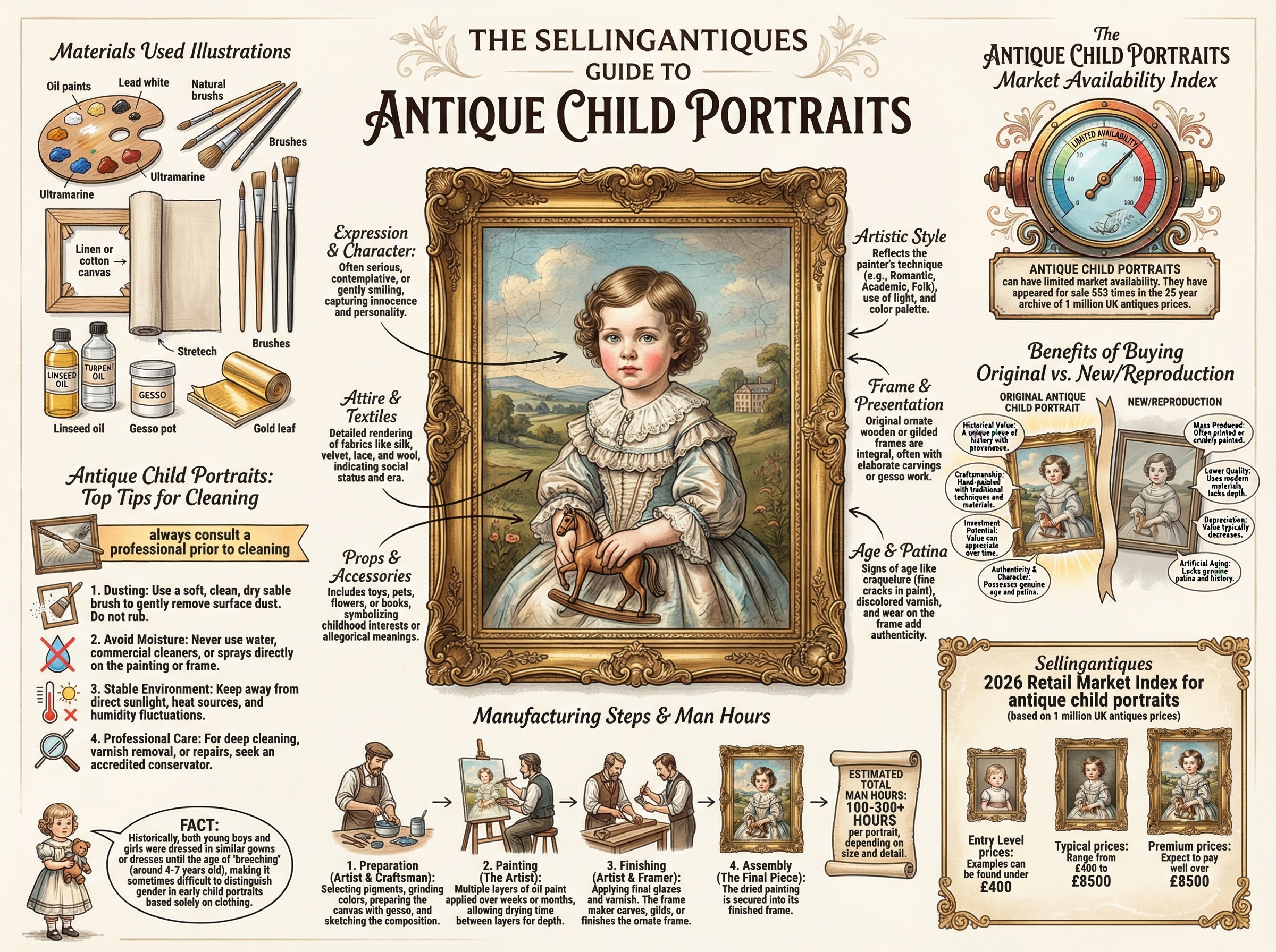 Antique Child Portraits Guide Infographic