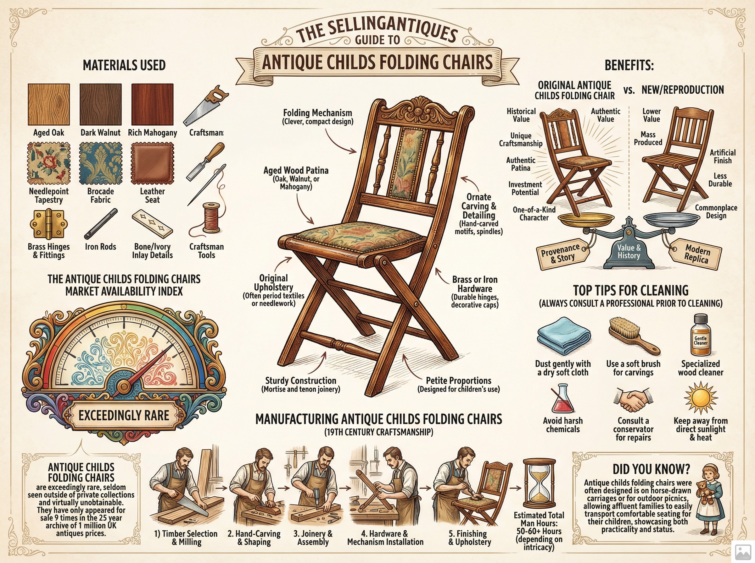 Antique Childs Folding Chairs Guide Infographic