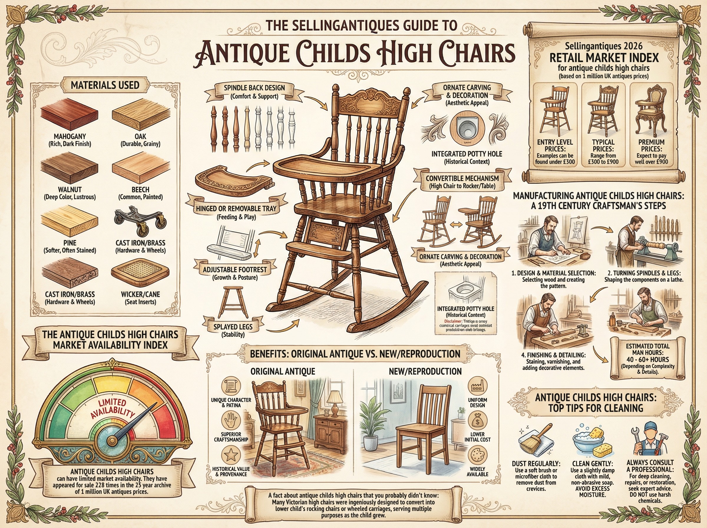 Antique Childs High Chairs Guide Infographic