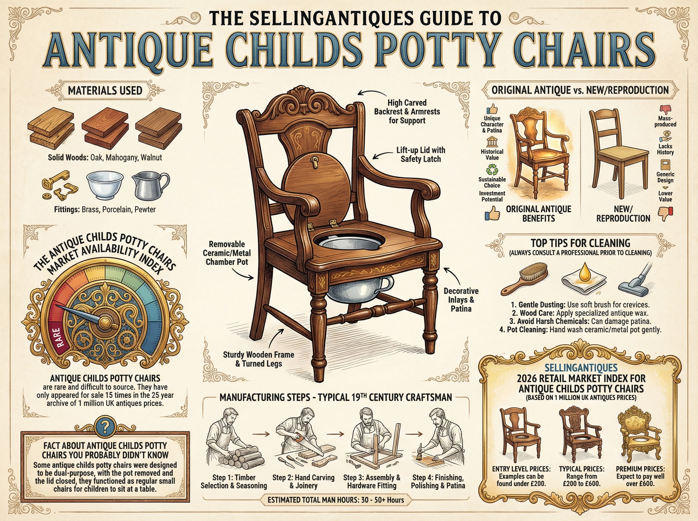 Antique Childs Potty Chairs Guide Infographic