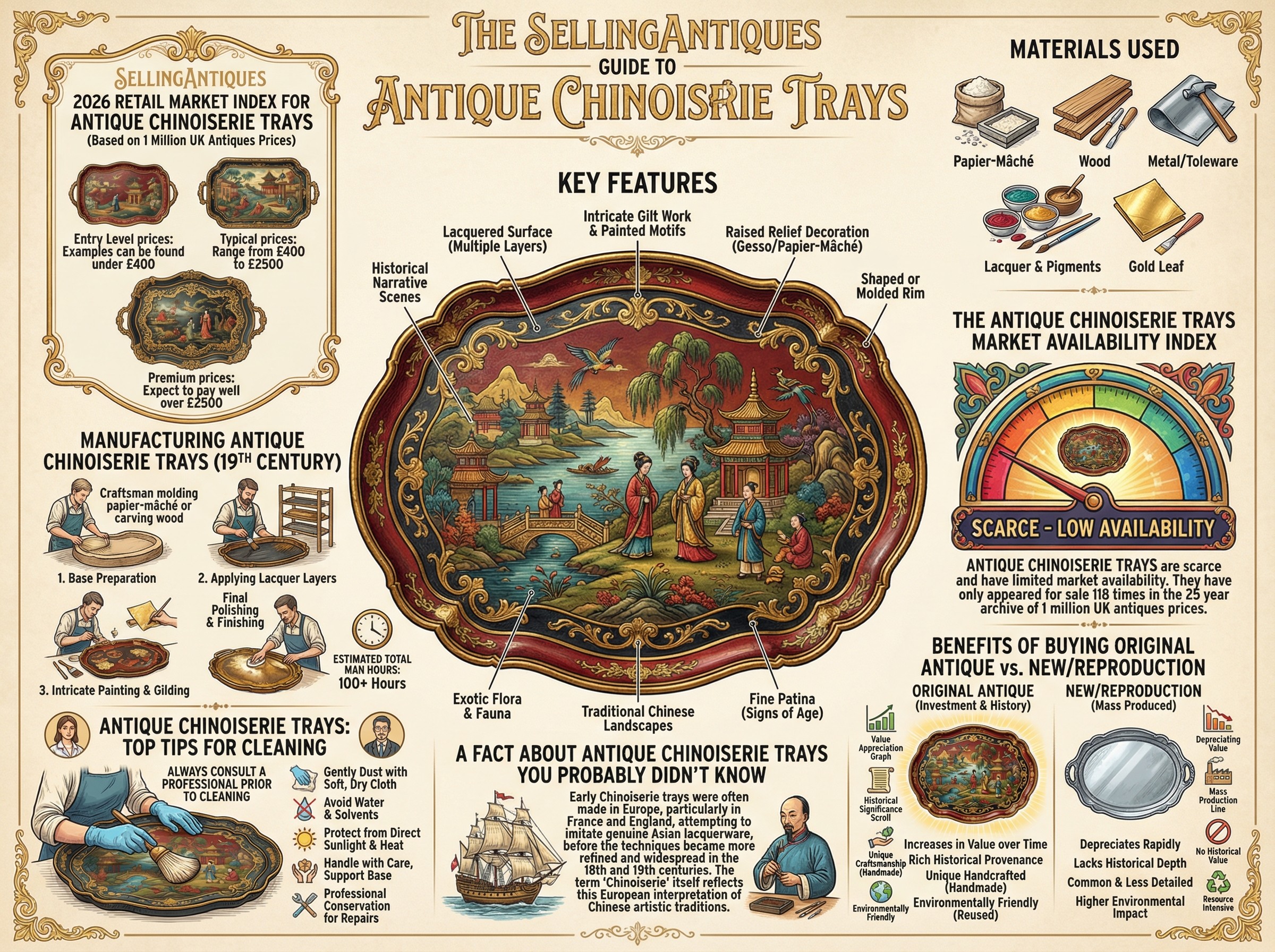Antique Chinoiserie Trays Guide Infographic