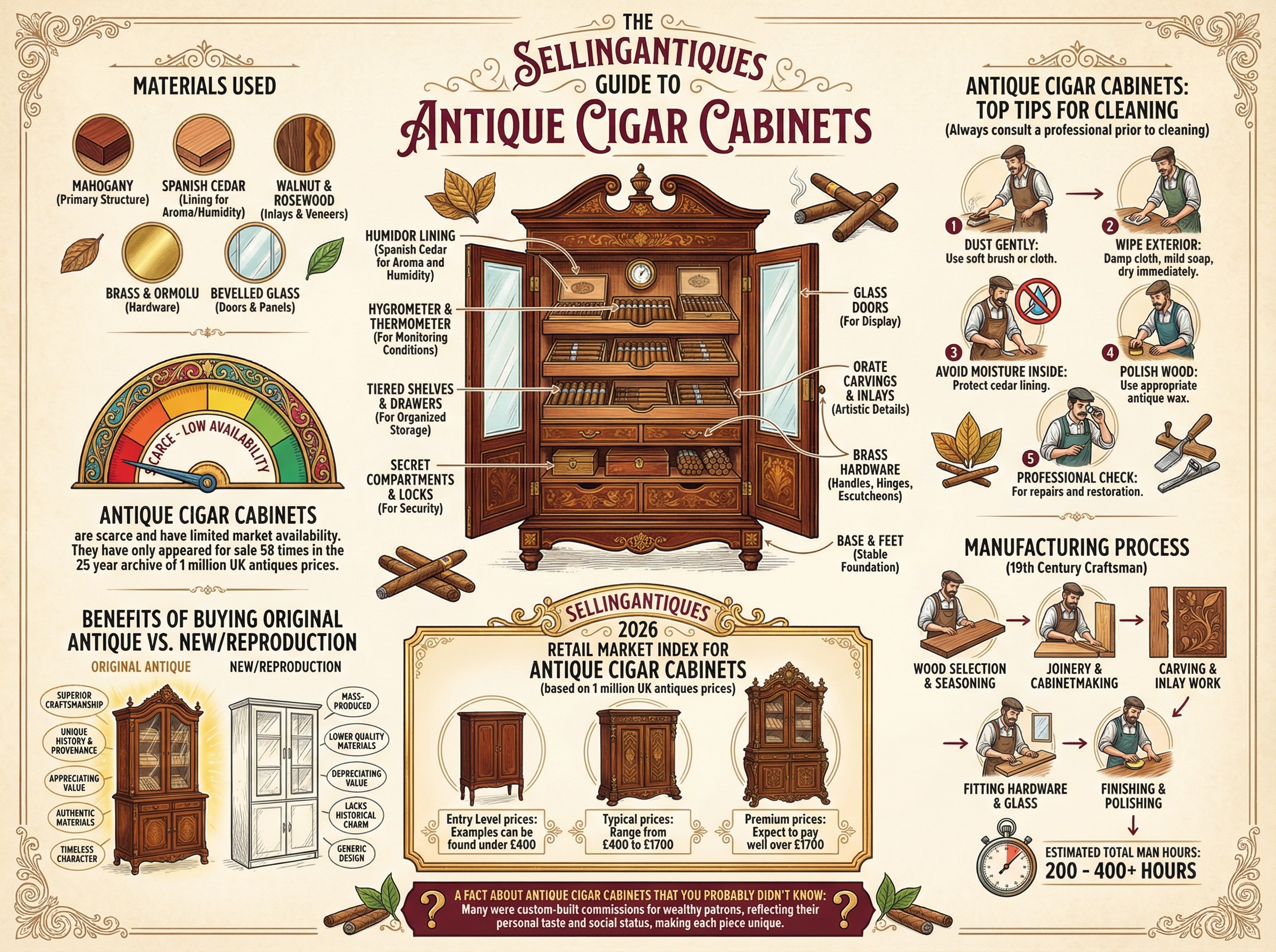 Antique Cigar Cabinets Guide Infographic