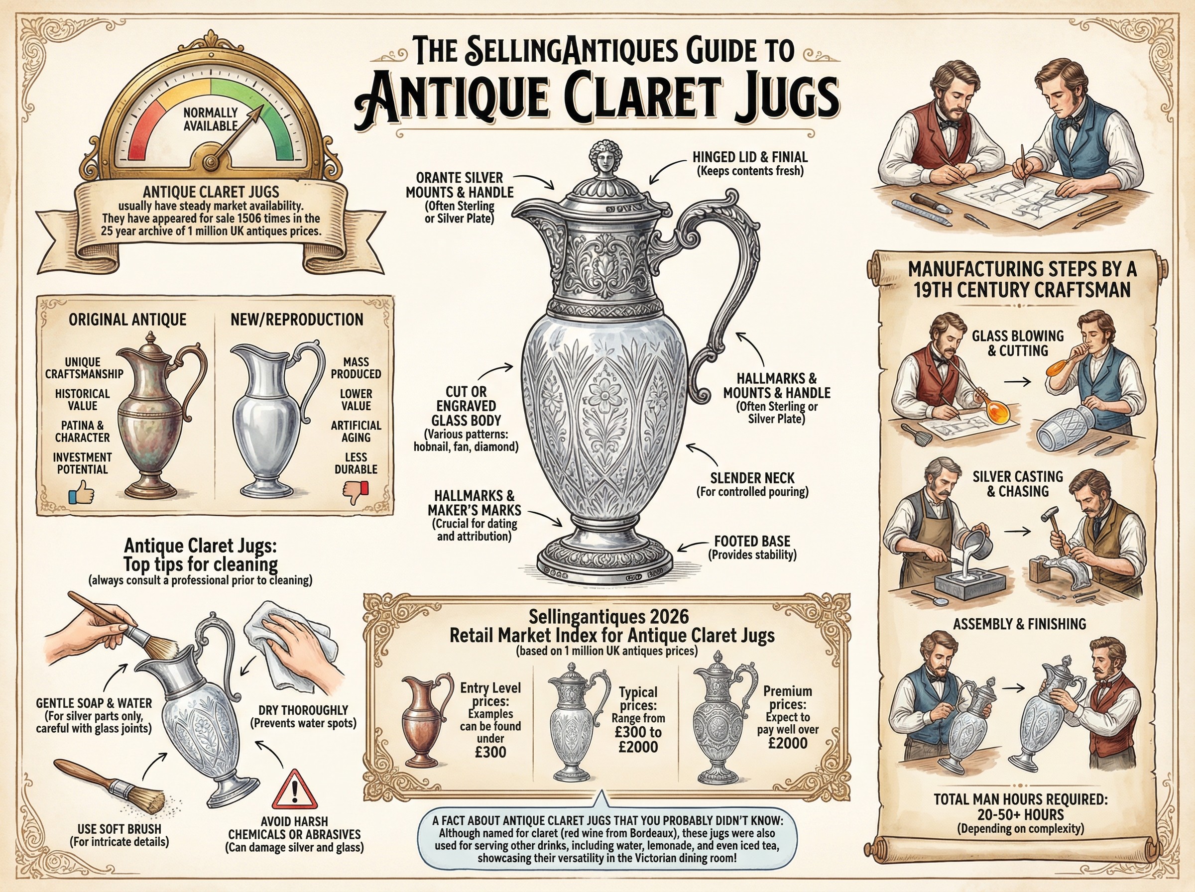 Antique Claret Jugs Guide Infographic