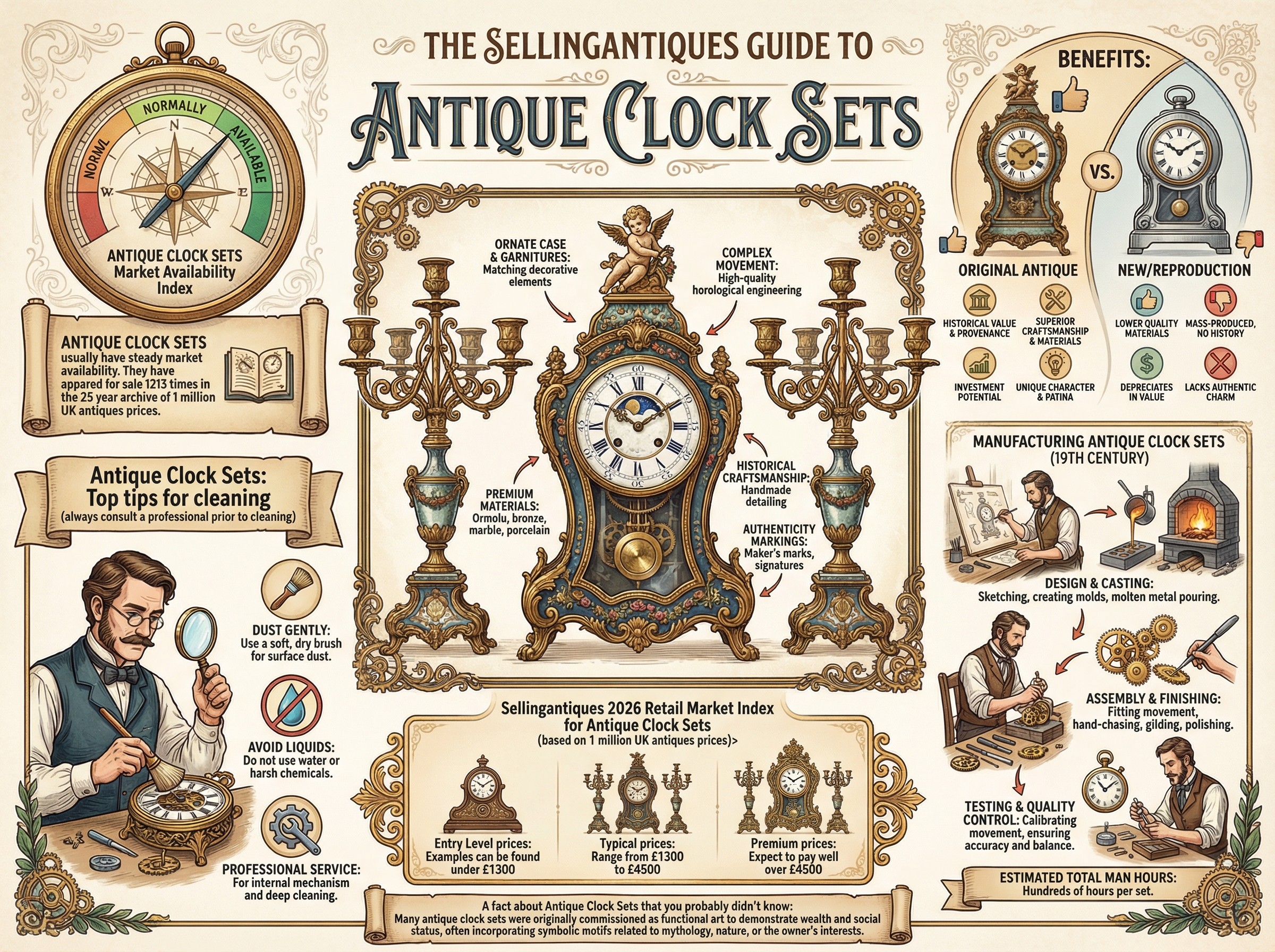 The Sellingantiques Guide to Antique Clock Sets