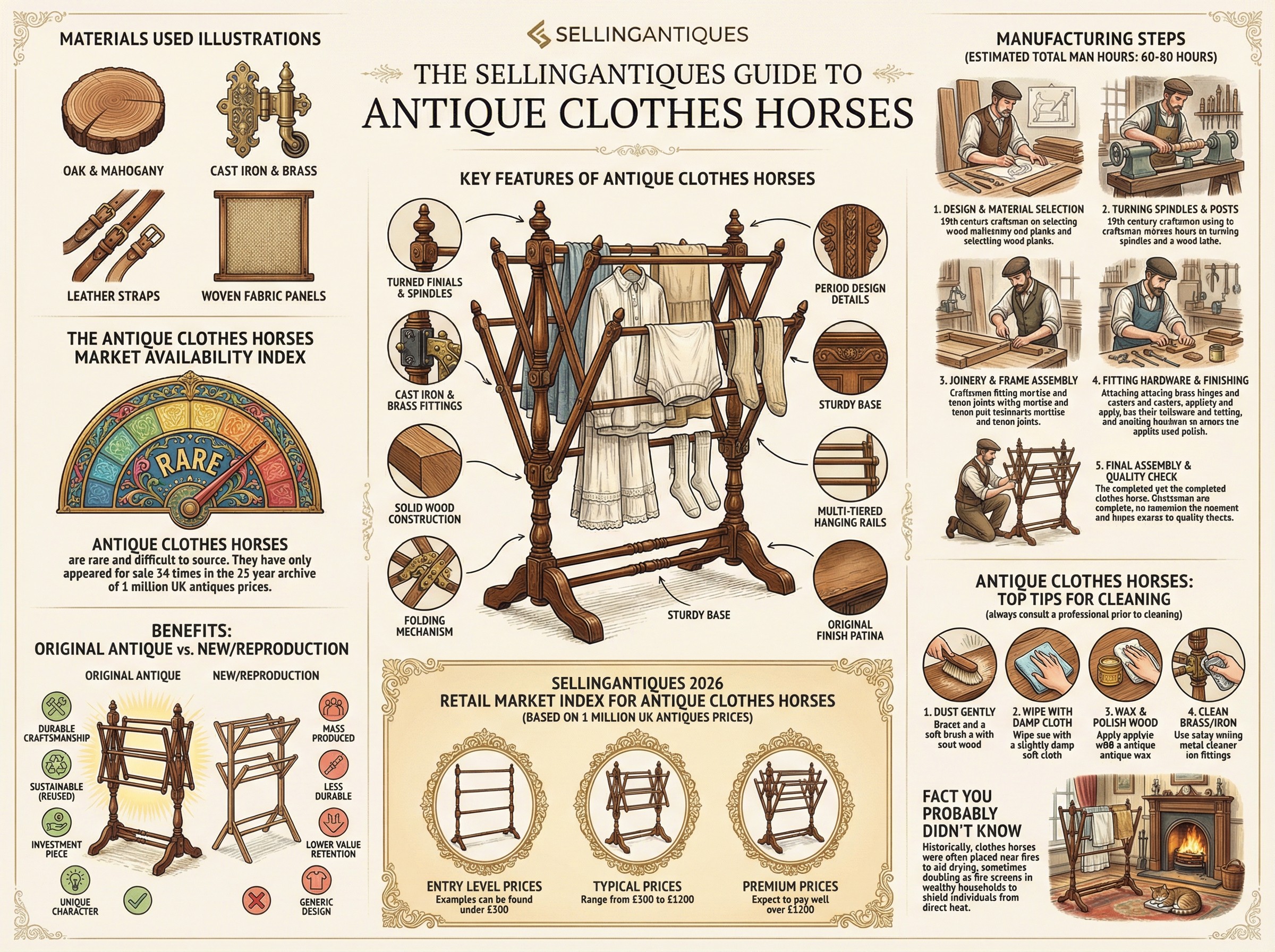 Antique Clothes Horses Guide Infographic