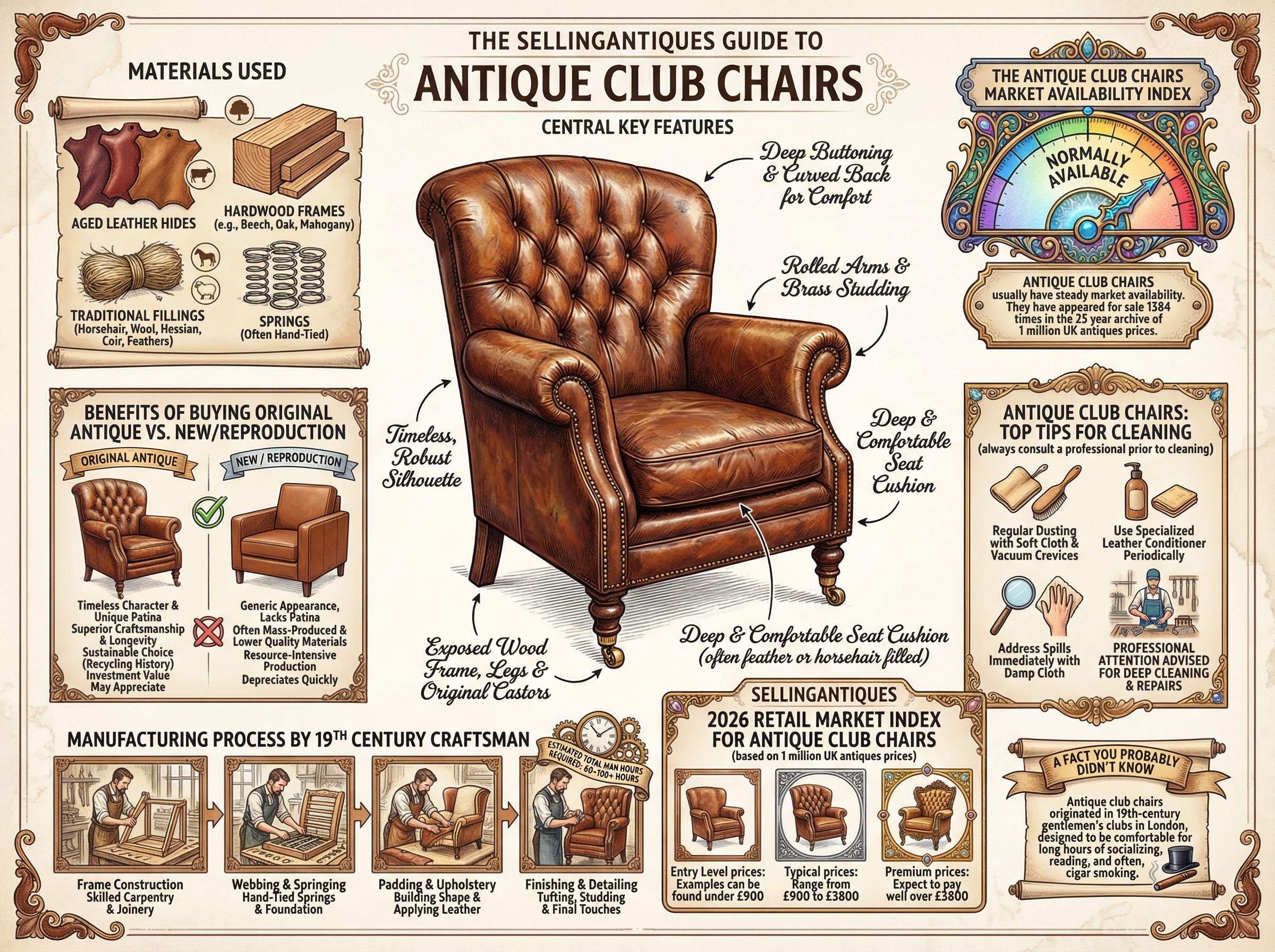 Antique Club Chairs Guide Infographic