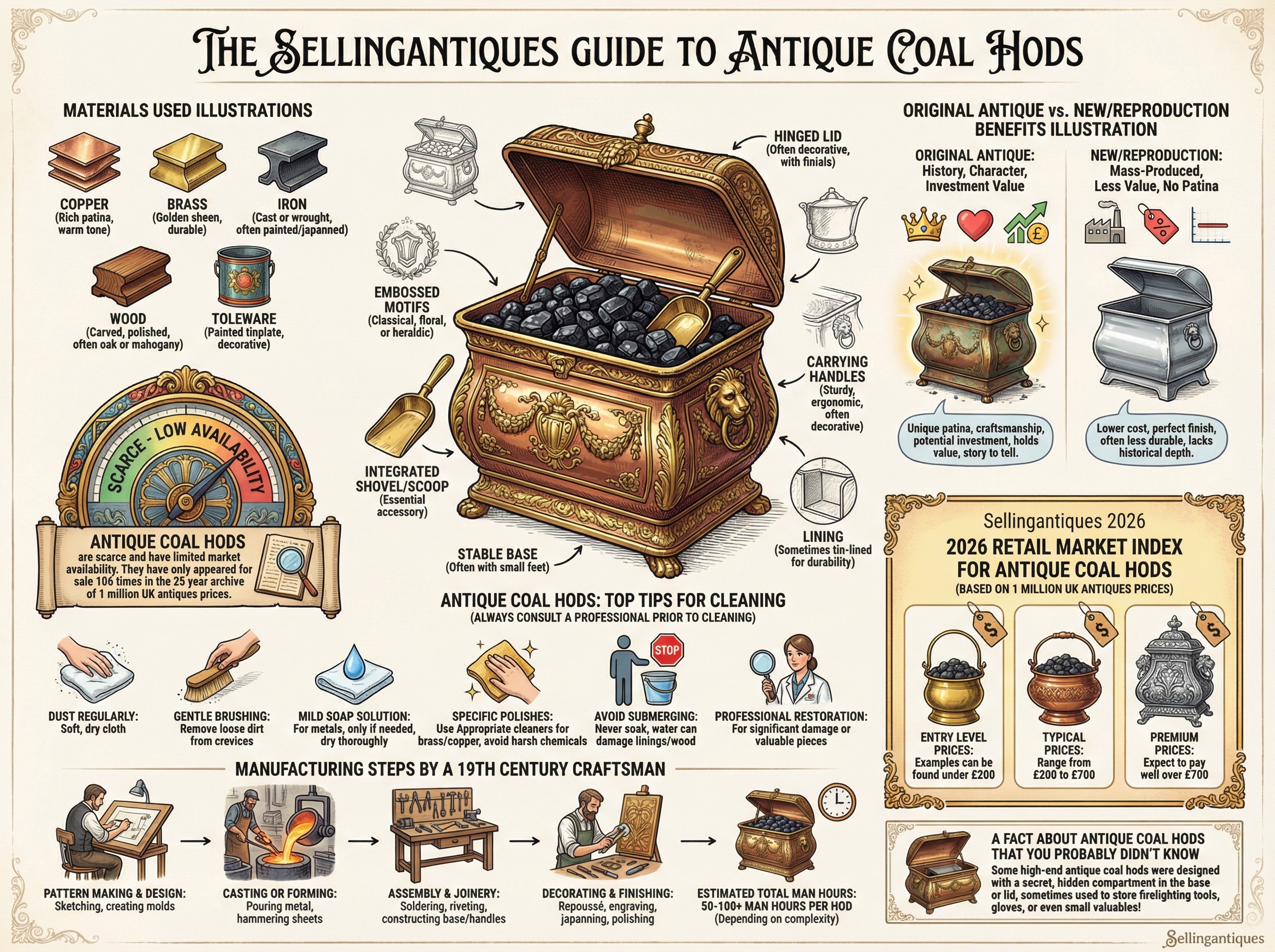 Antique Coal Hods Guide Infographic