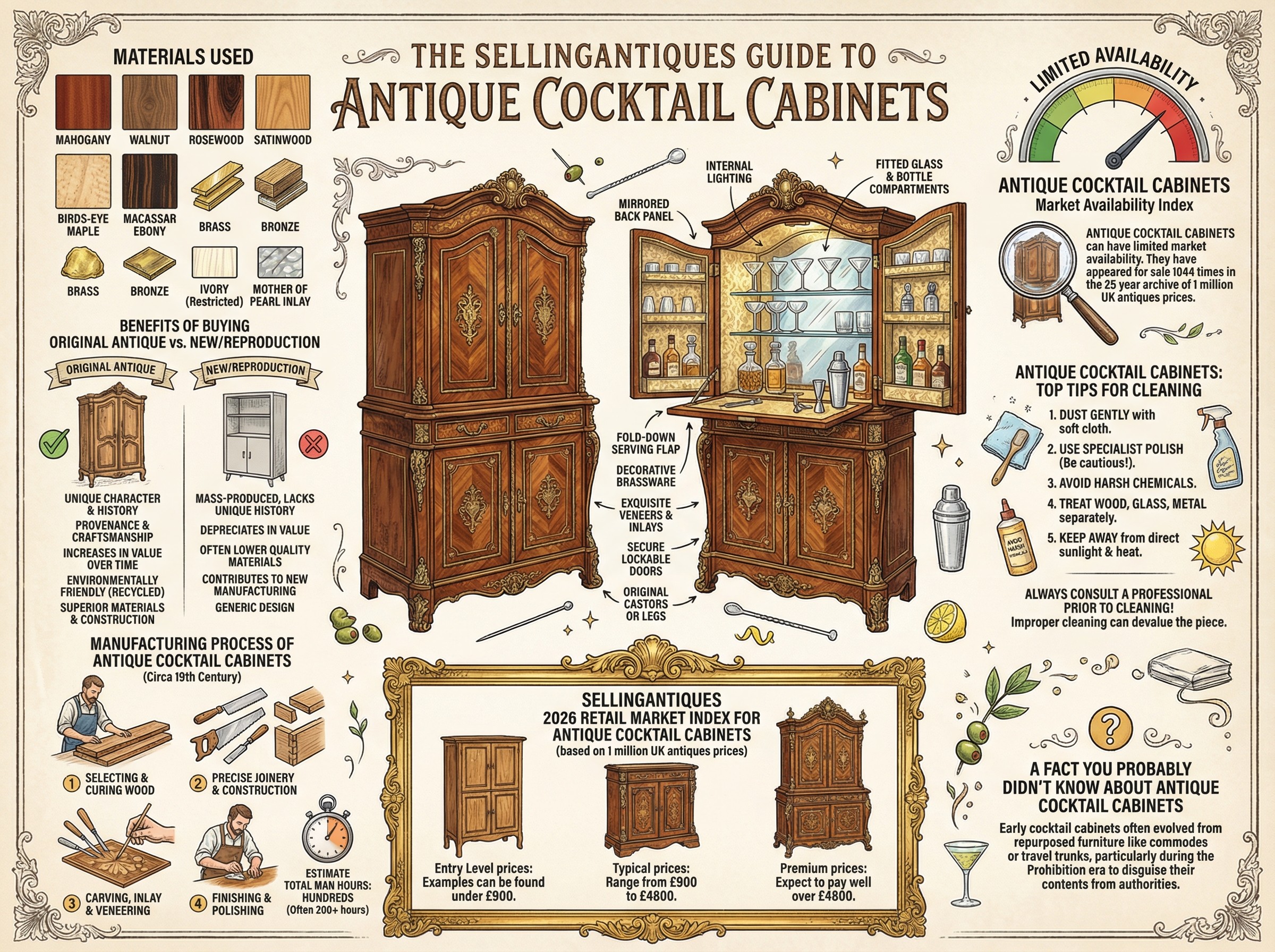 Antique Cocktail Cabinets Guide Infographic